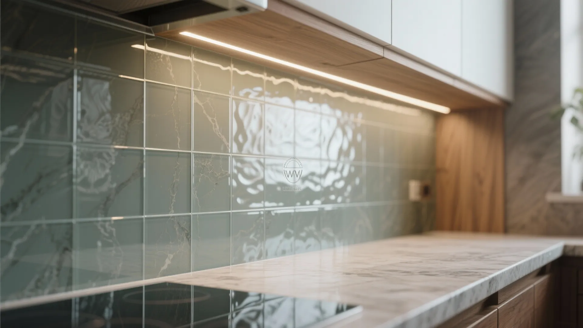 Glass Backsplash for Light and Depth