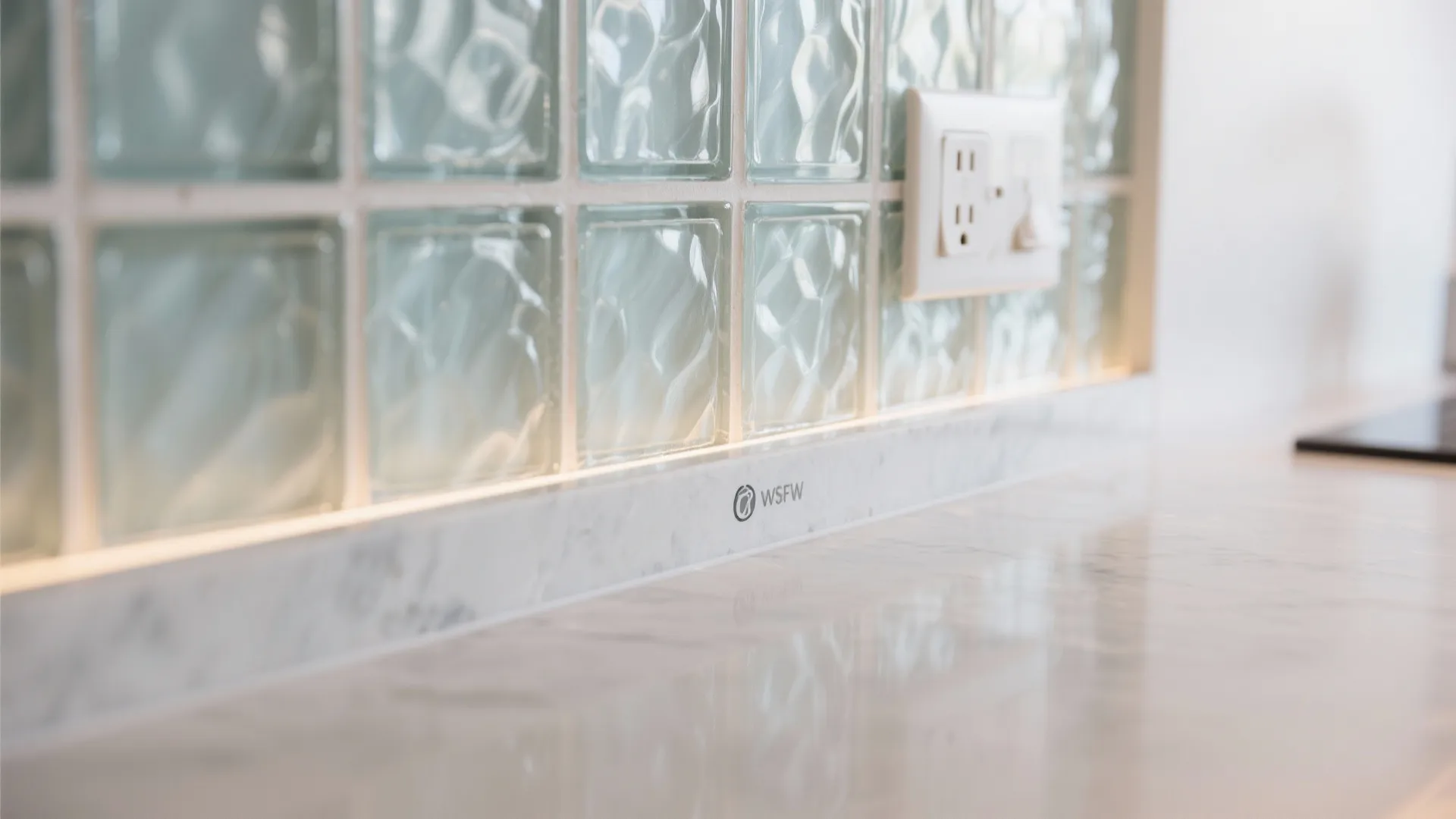 Translucent Glass Backsplash for Airy Light