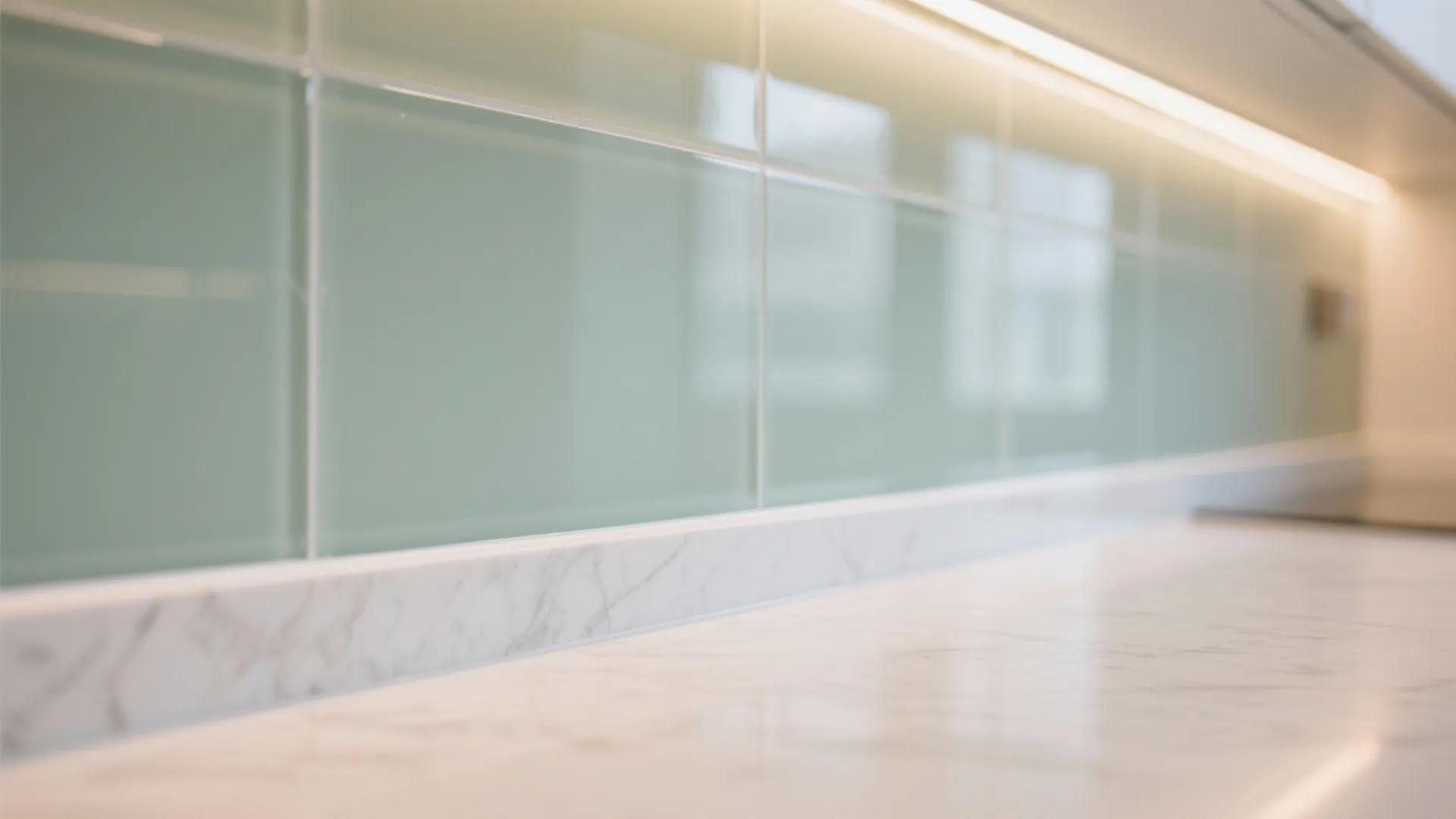 Glass Backsplash for Brightness and Easy Cleaning