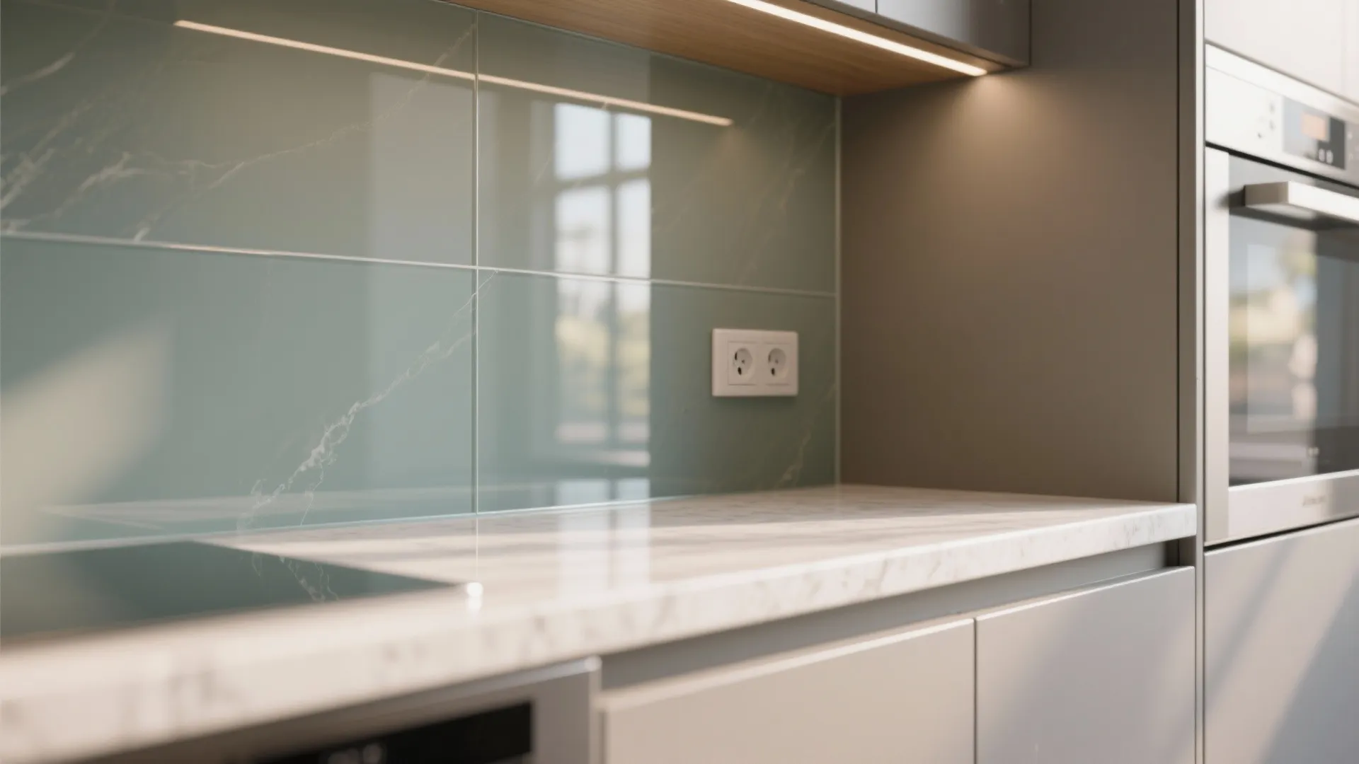 Glass Backsplash for Light and Depth