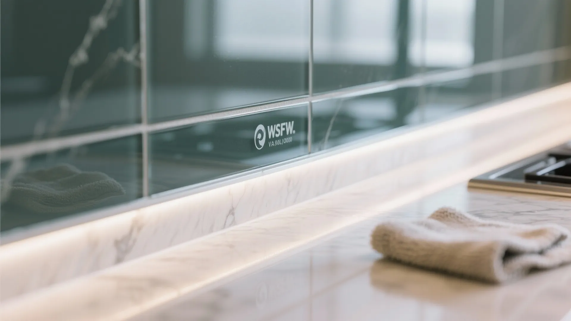 Glass backsplash for a brighter, easy-clean kitchen