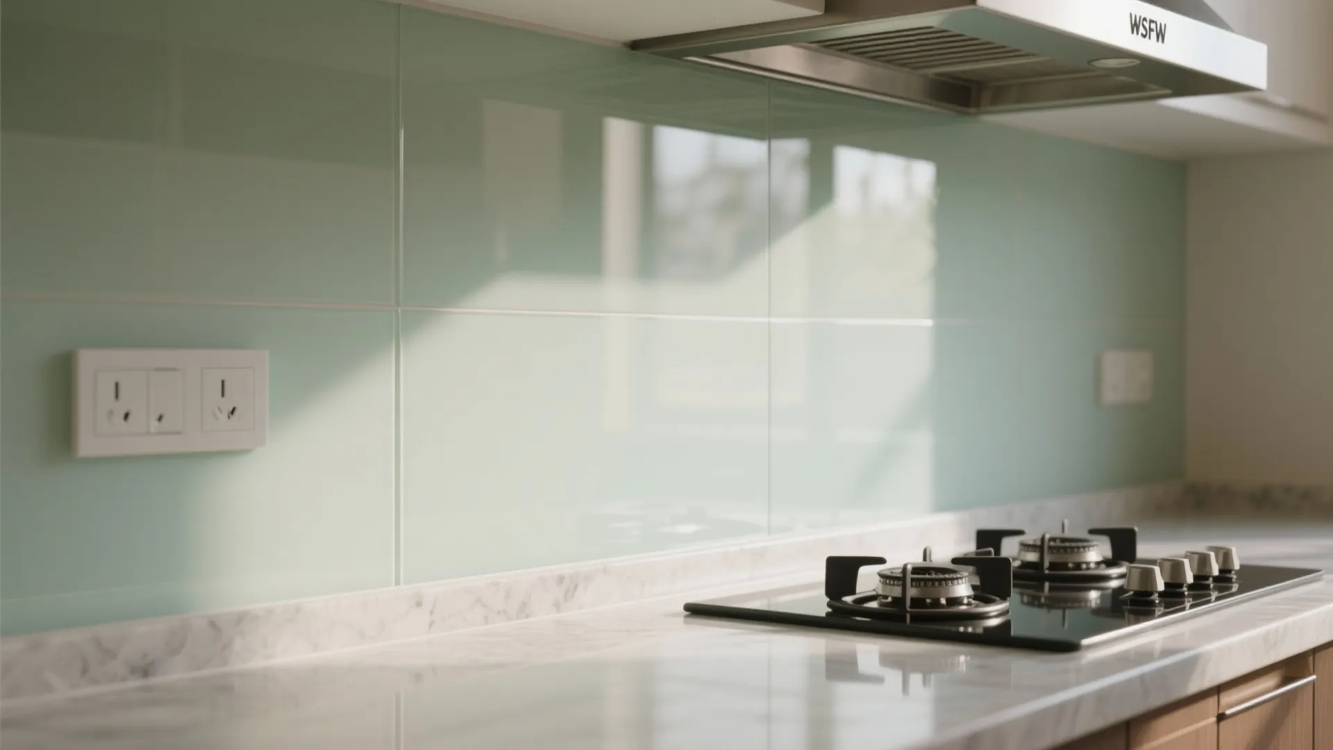 Glass Backsplash for Light and Easy Cleaning