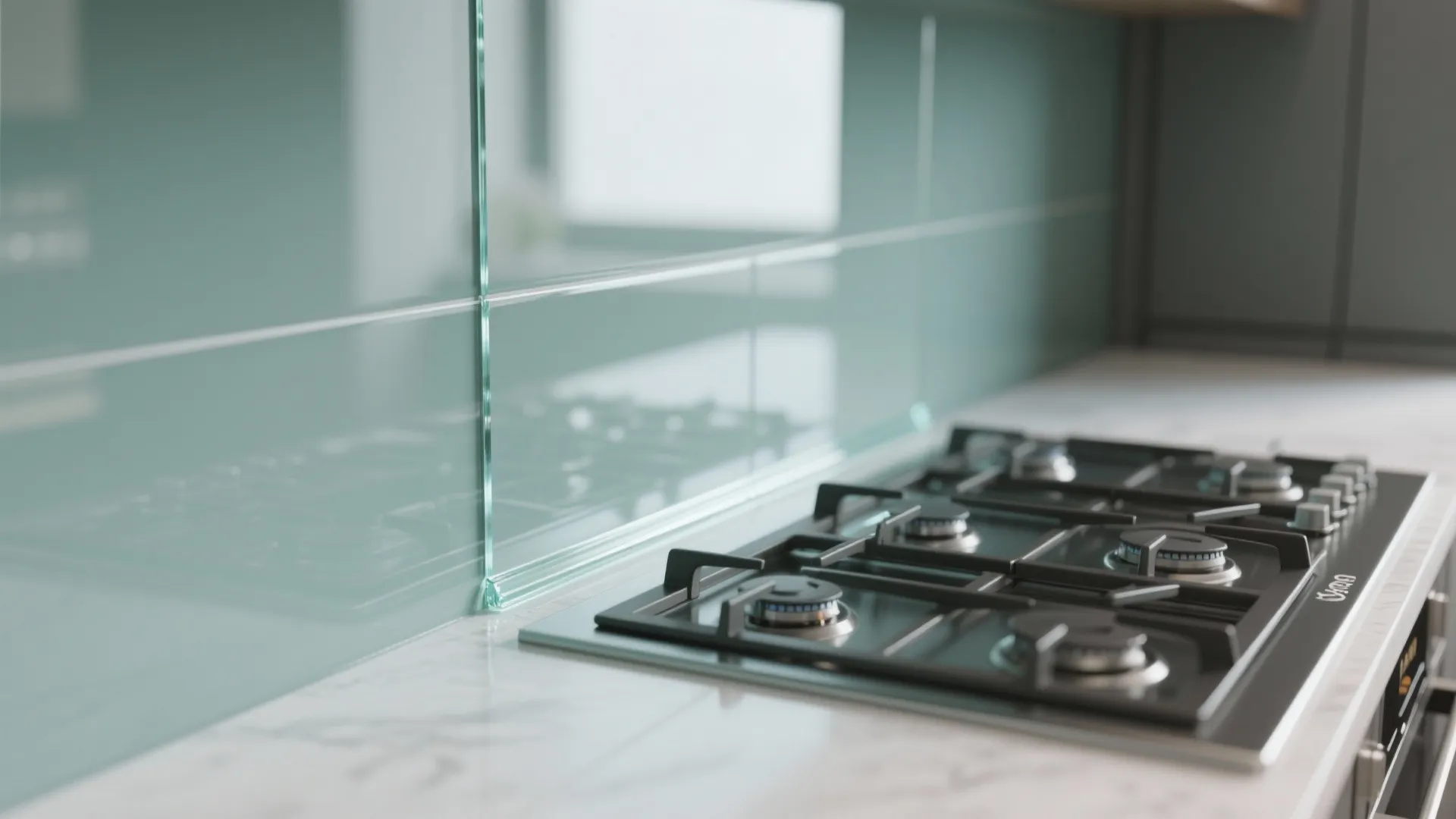 Glass Backsplash for a Brighter, Airier Feel