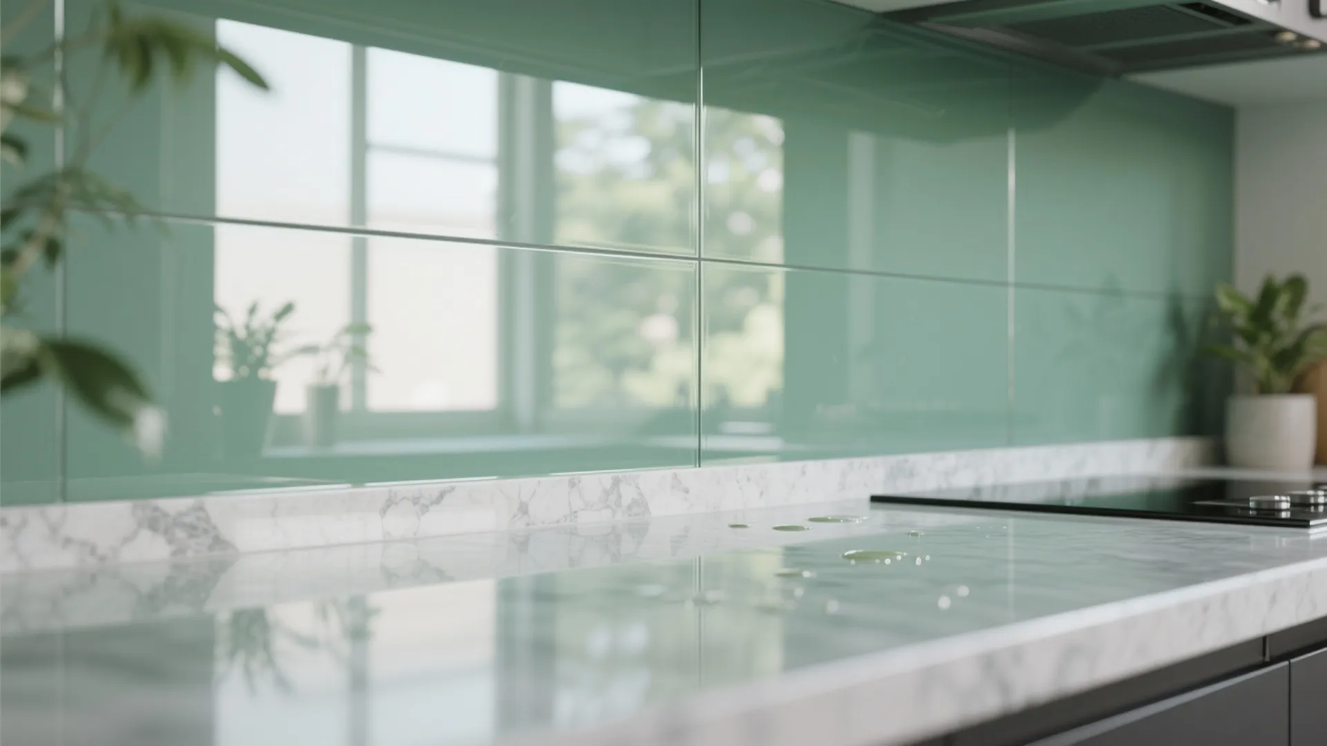 Glass Backsplash for Light and Depth