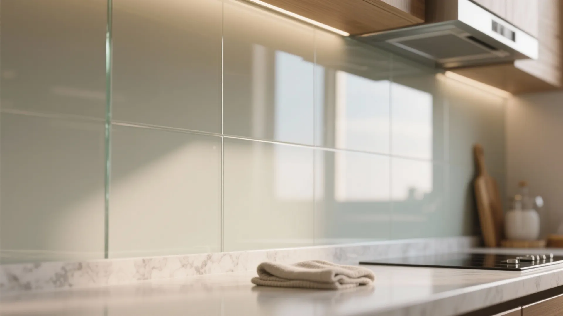 Glass Backsplash for Airy Brightness