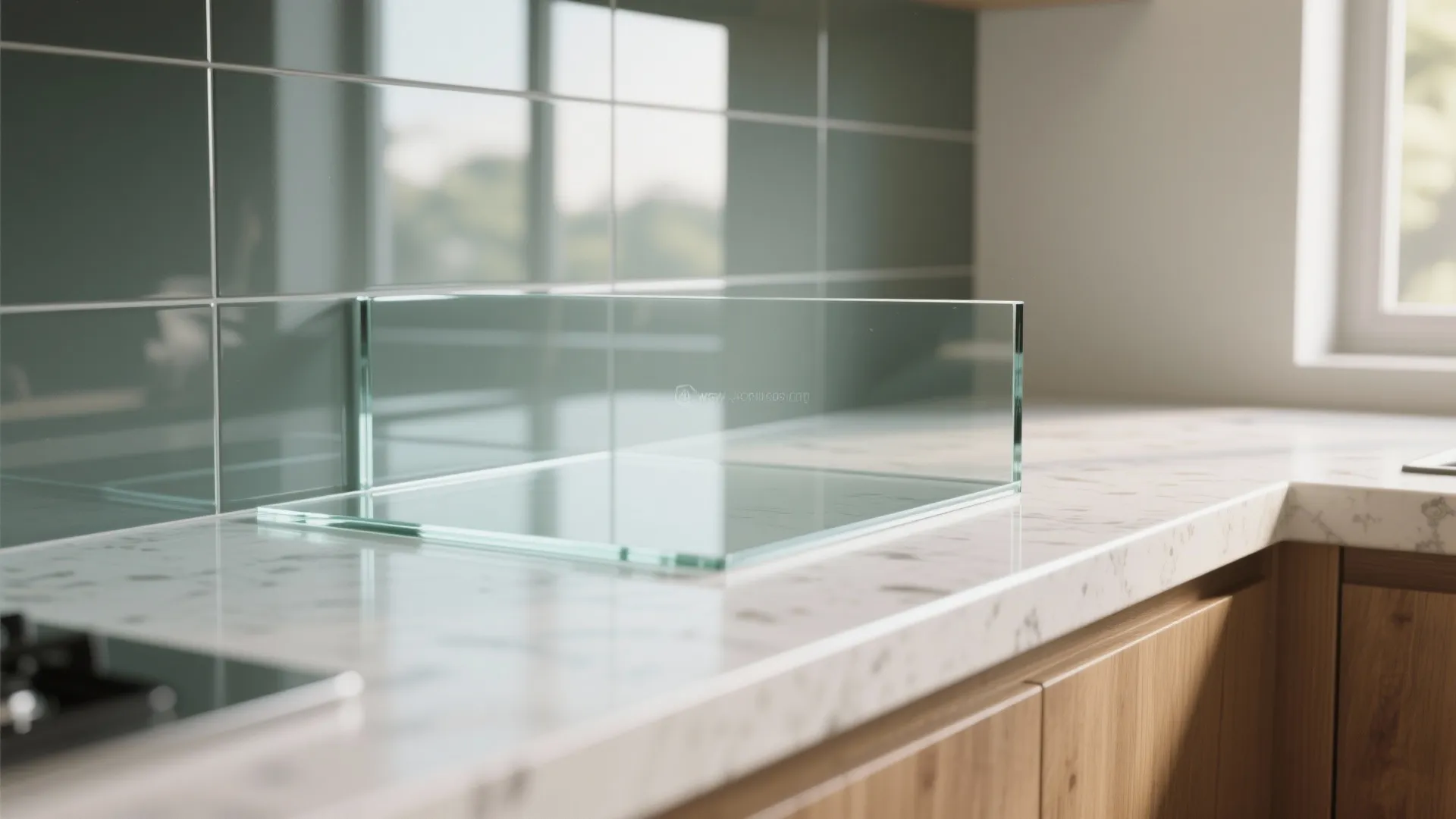 Glass Backsplash for Light and Easy Cleaning