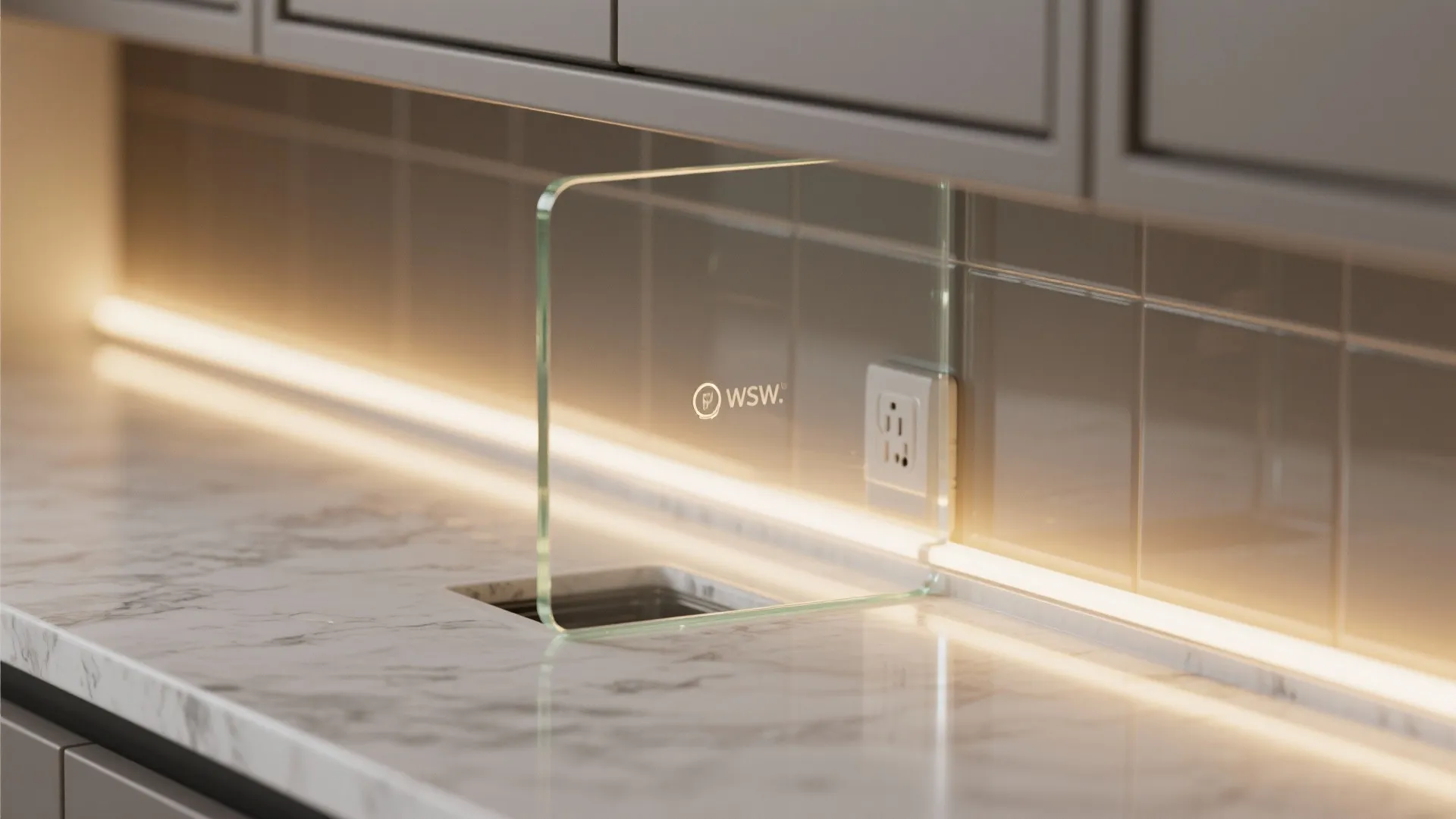 Glass Backsplash for Light and Easy Cleaning