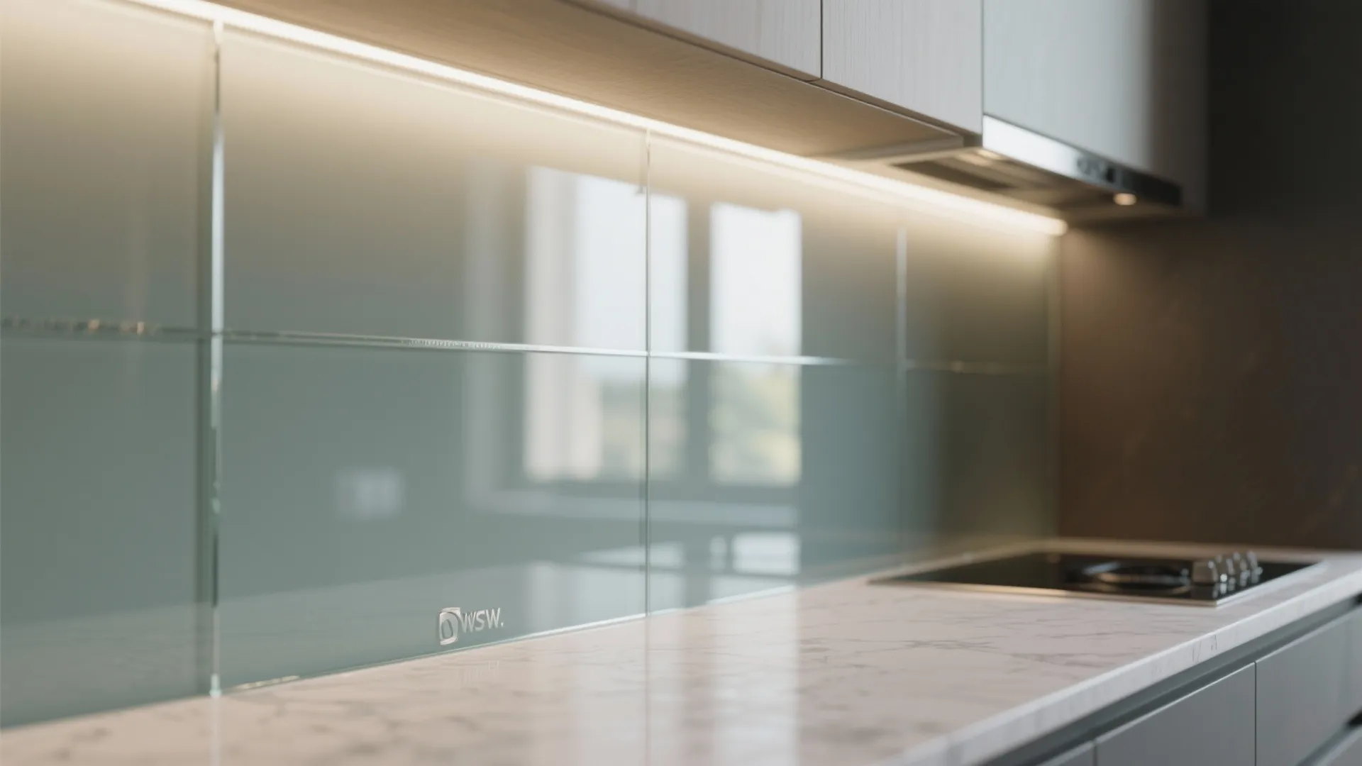 Glass Backsplash for Light and Air