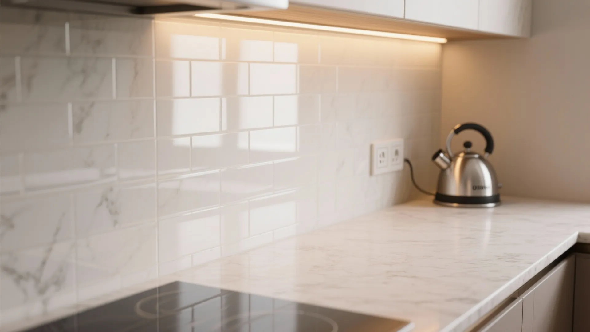 Glass Backsplash for Light and Easy Cleaning