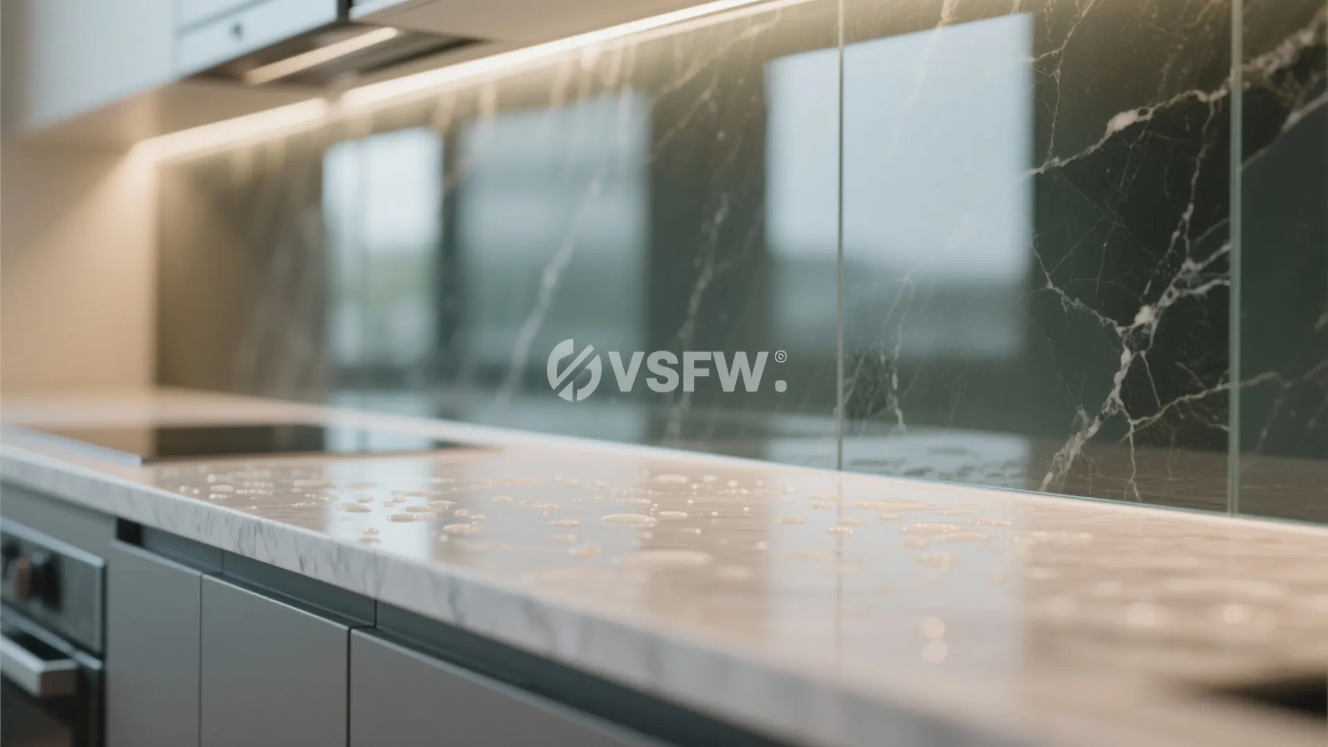 Glass Backsplash for Light and Easy Cleaning