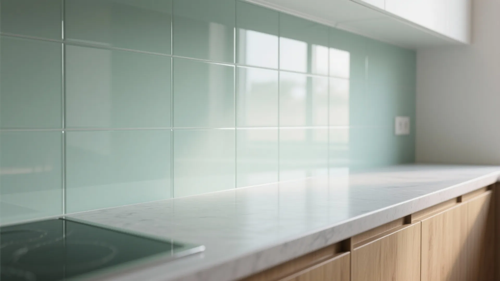 Glass Backsplash for Airy Brightness