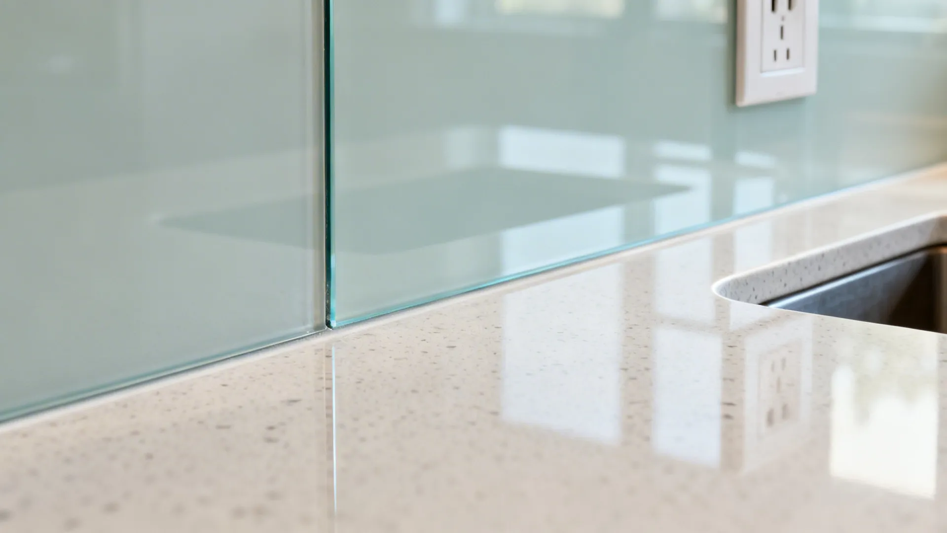 Glass Backsplash for More Light and Easy Cleaning