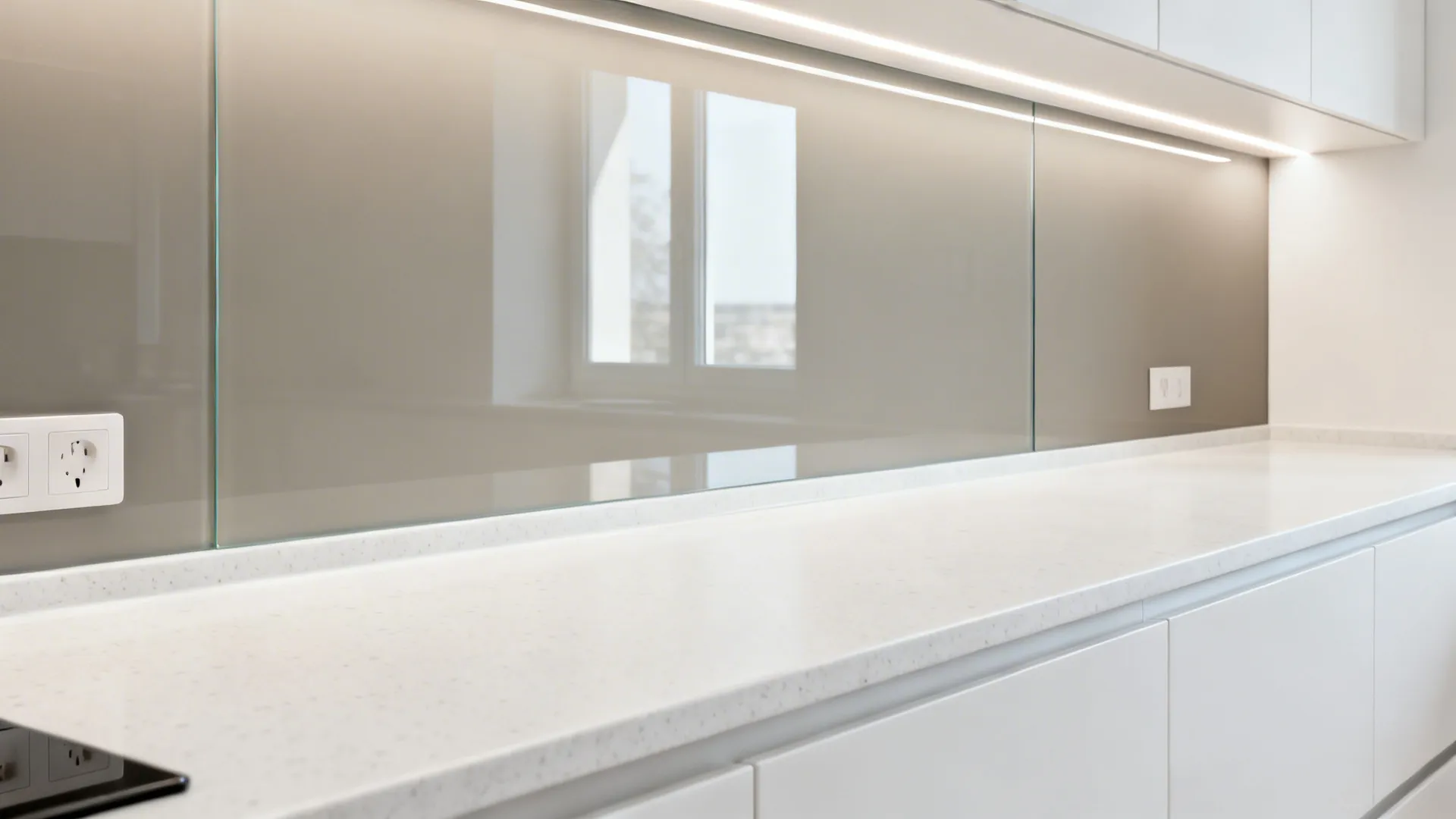 Glass Backsplash for Depth and Light