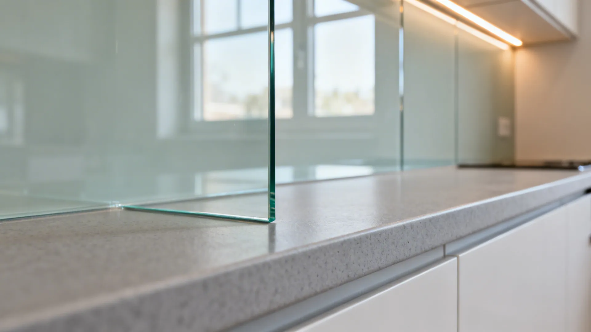 Glass Backsplash for Light and Depth