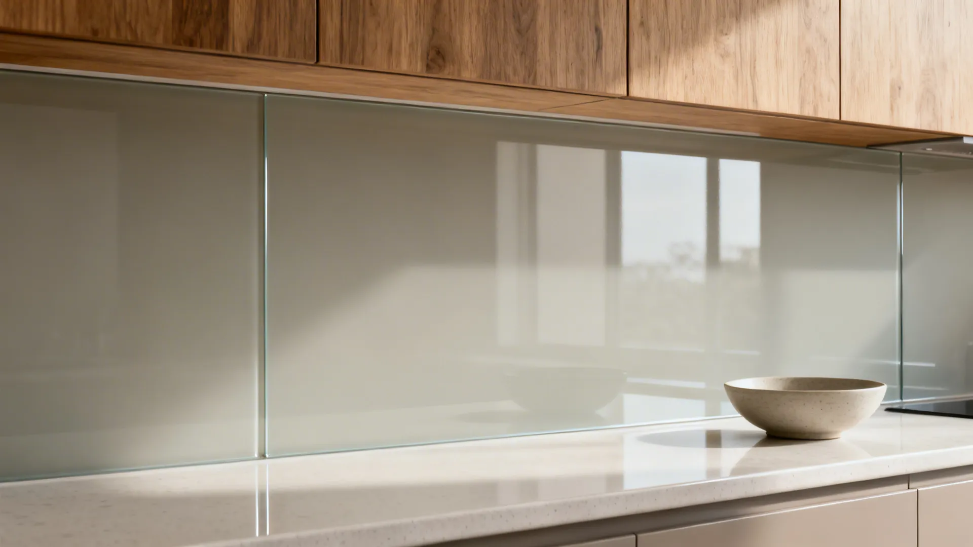 Glass Backsplash for Light and Depth
