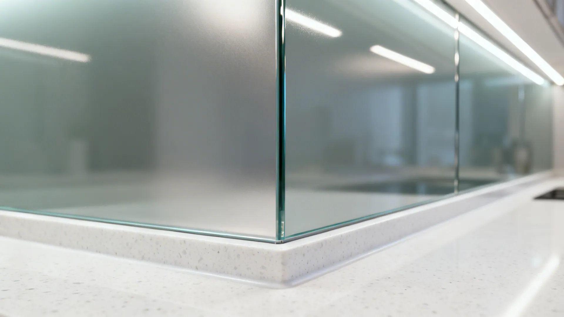 Glass Backsplash for Light and Depth