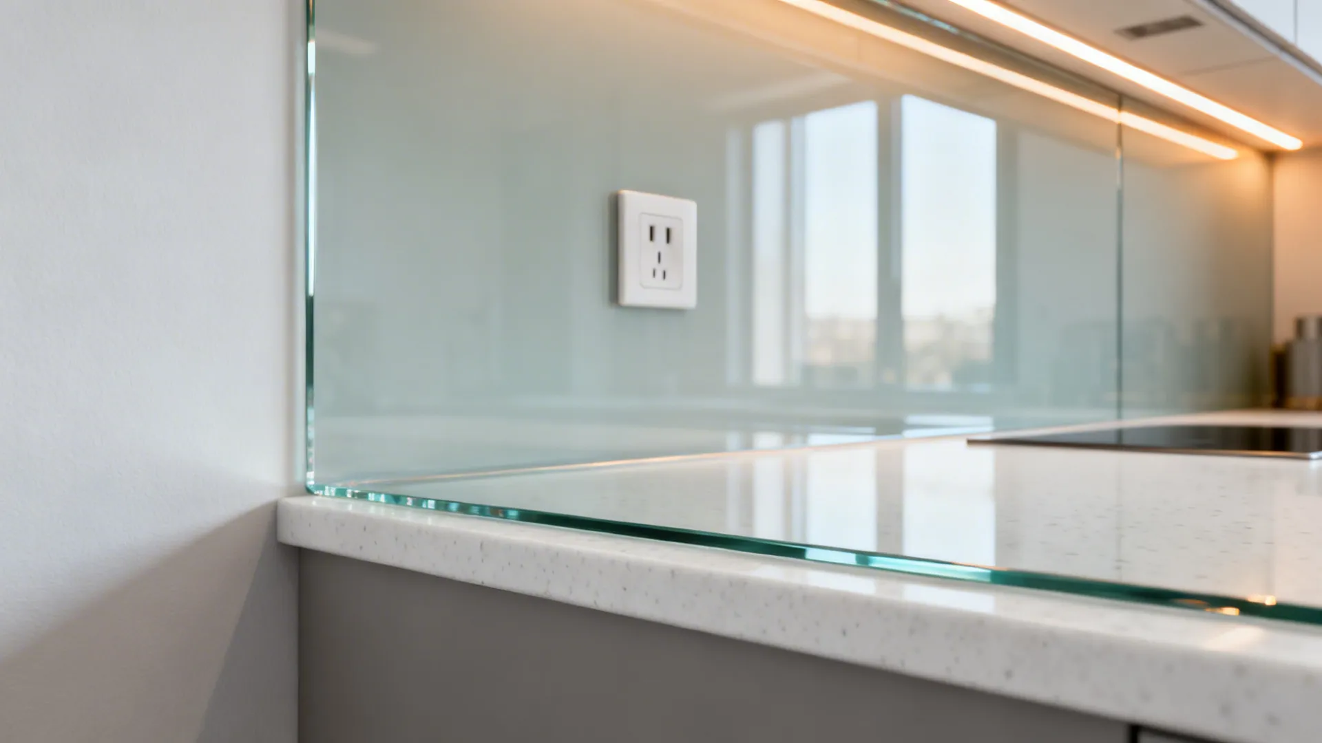 Glass Backsplash for Light and Depth