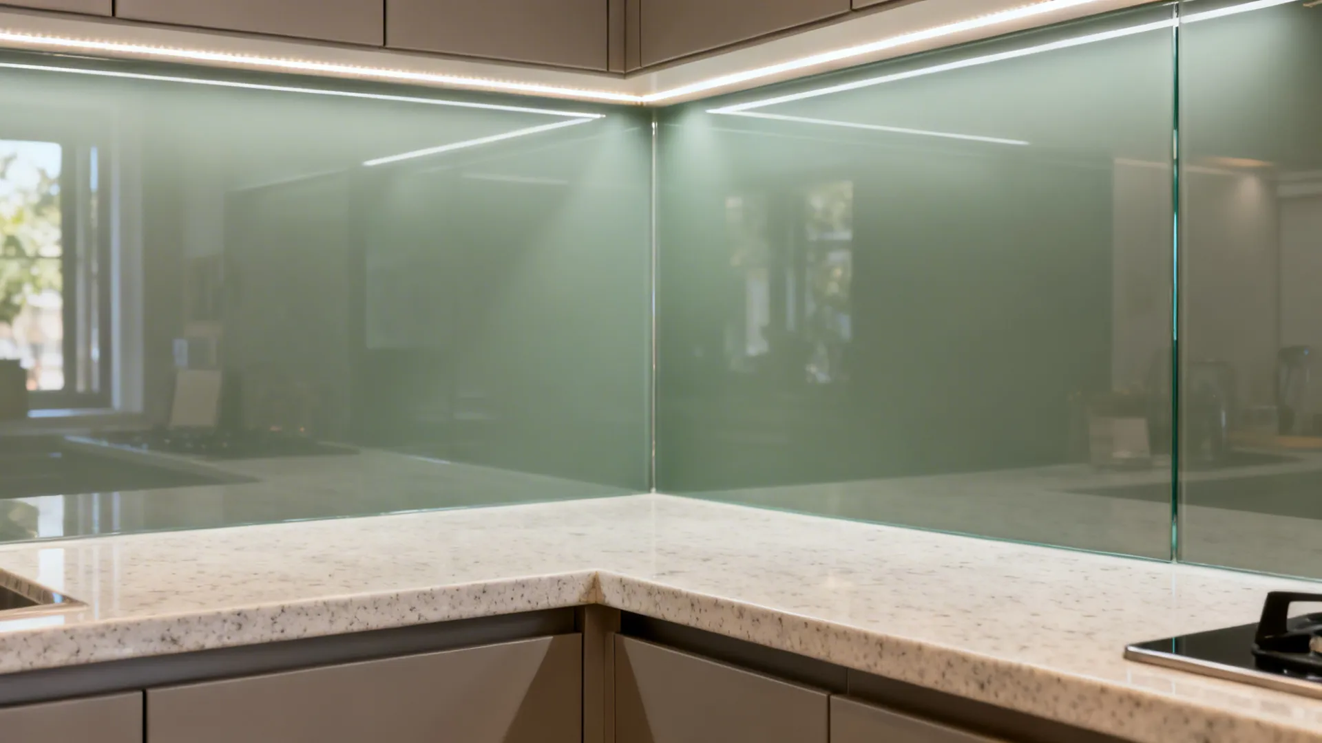 Glass Backsplash for Light and Depth