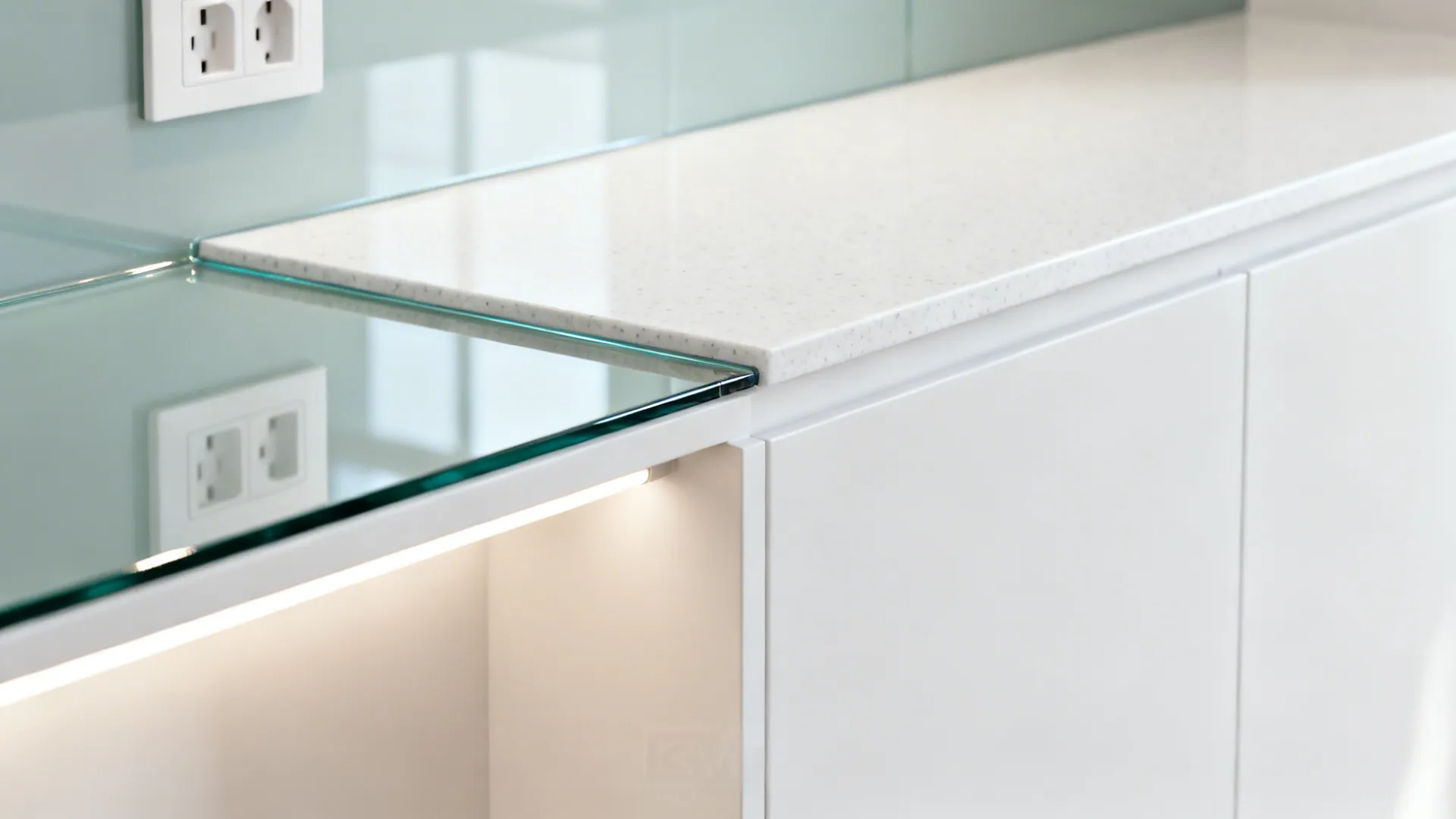 Glass Backsplash for Light and Depth