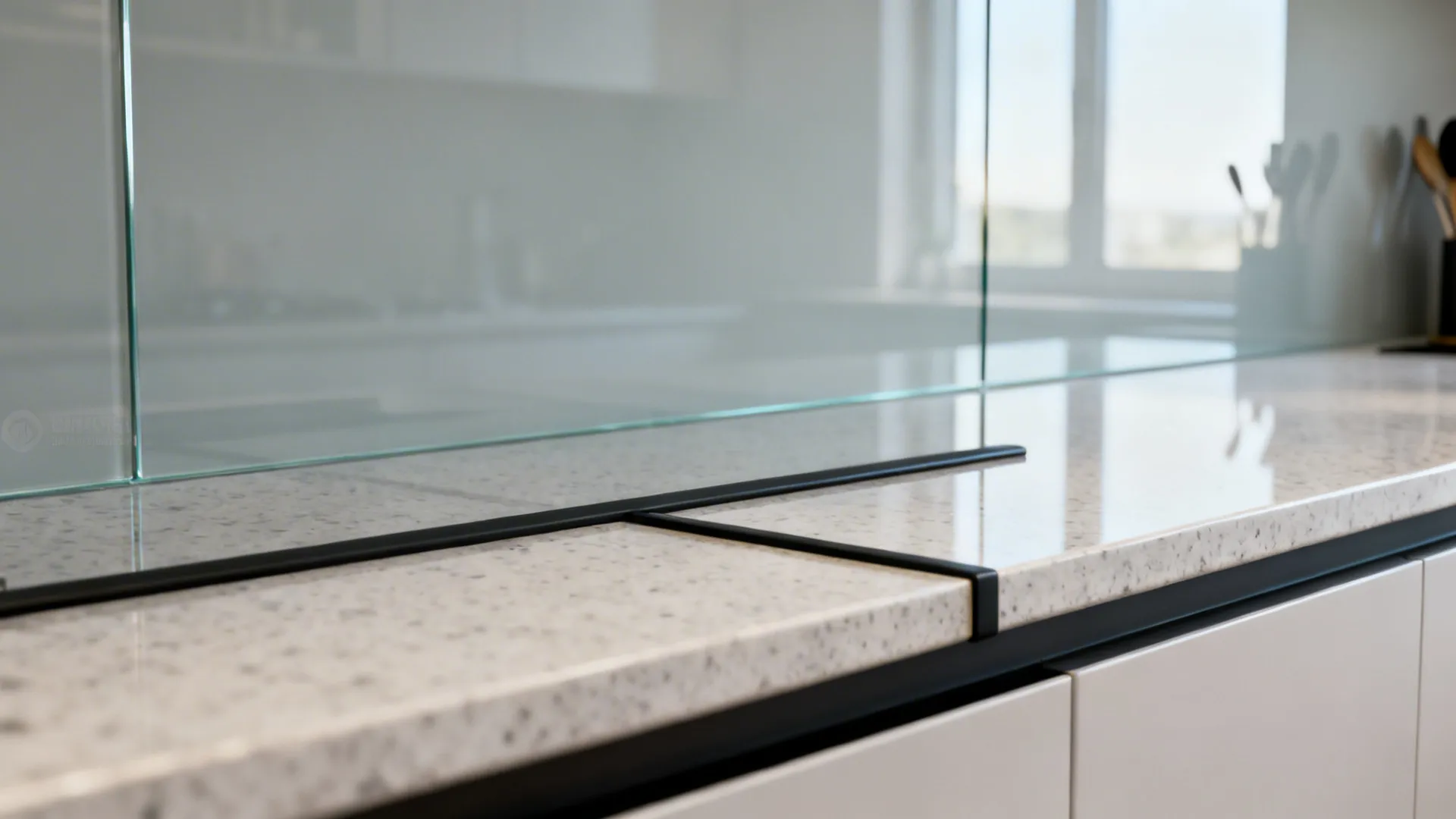 Glass Backsplash for Airy Light and Easy Cleaning