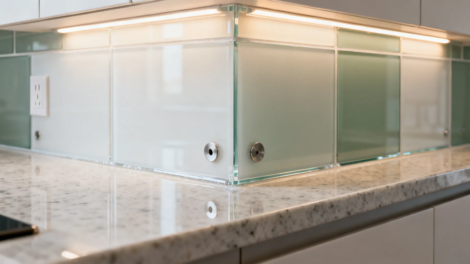 Glass Backsplash for Light and Depth