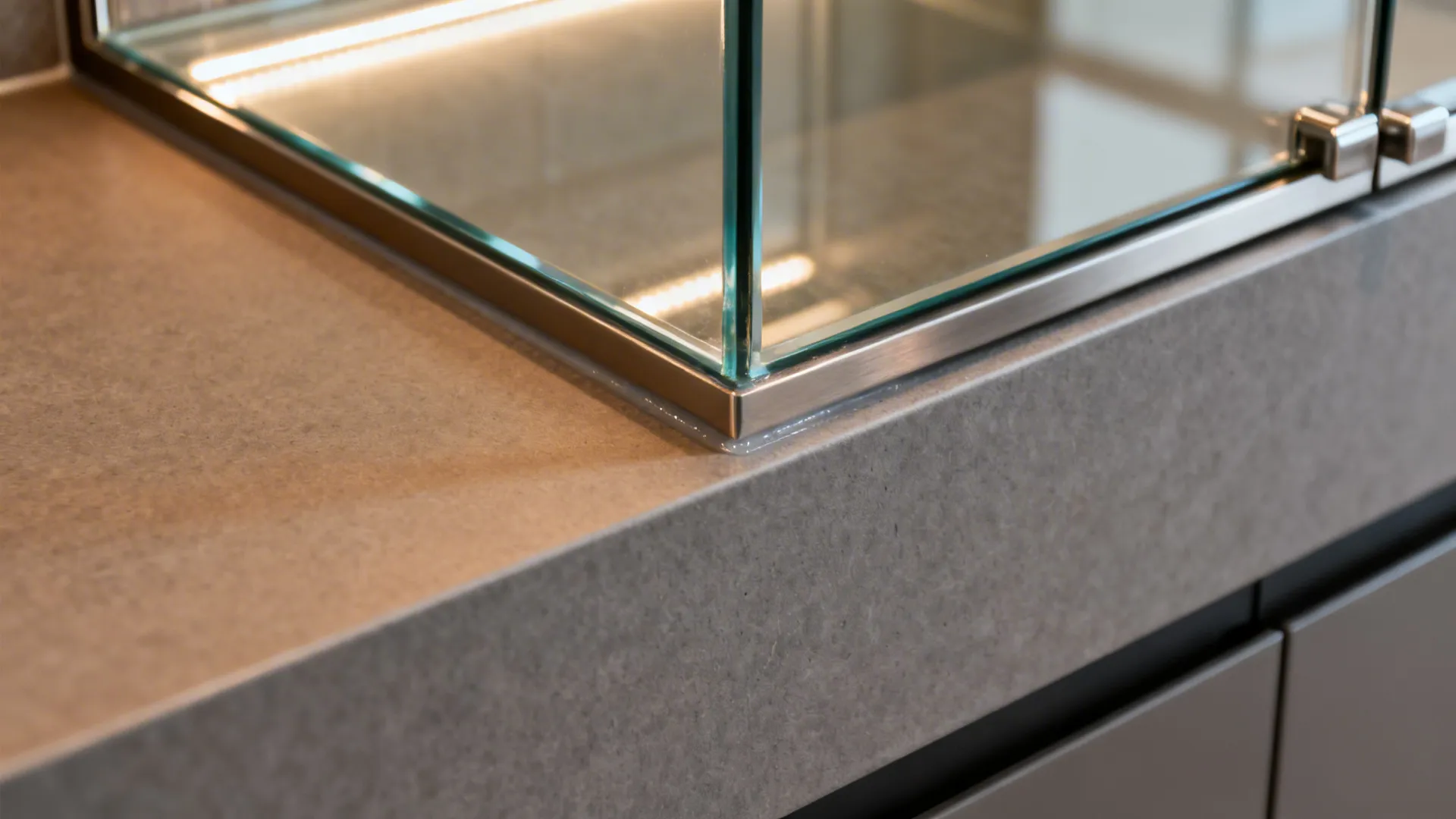 Glass uppers and reflective backsplash to extend the line