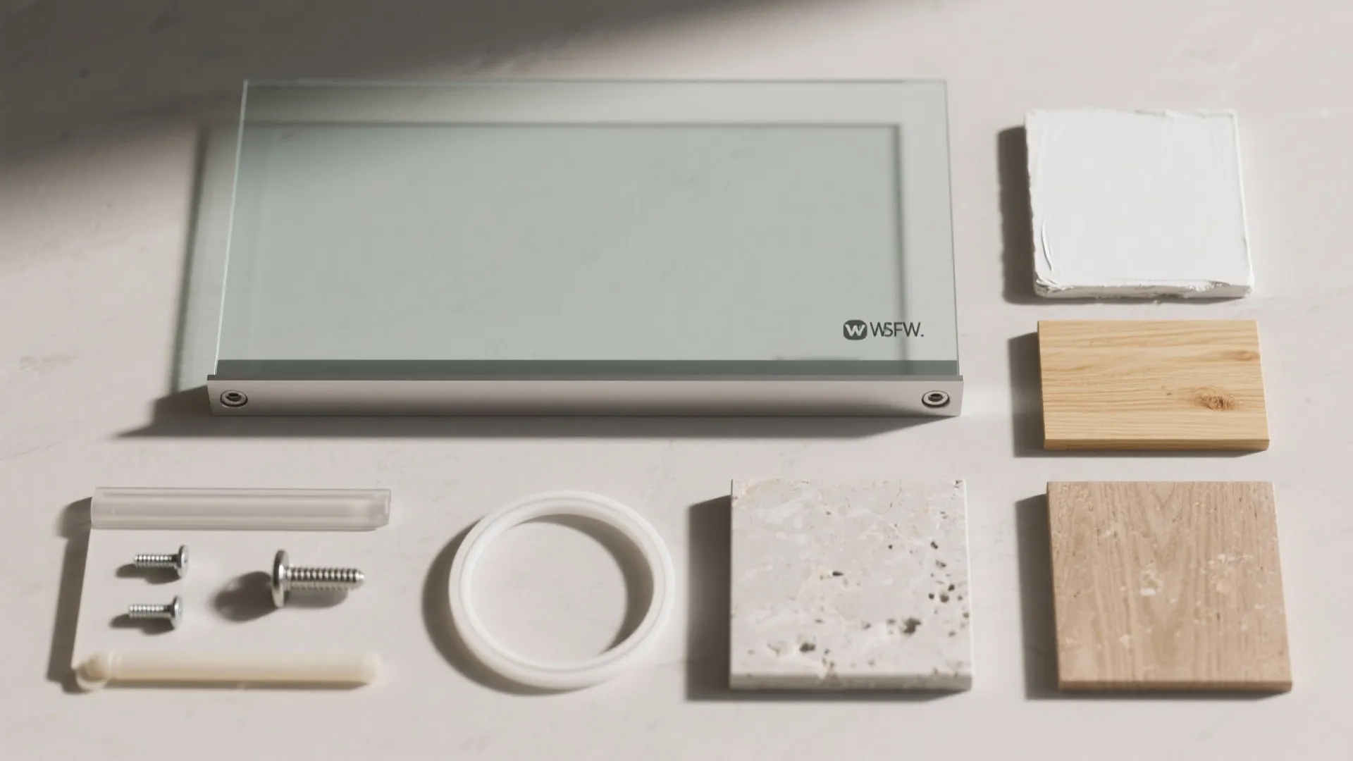 Glass Backsplash Framed for Easy Cleaning