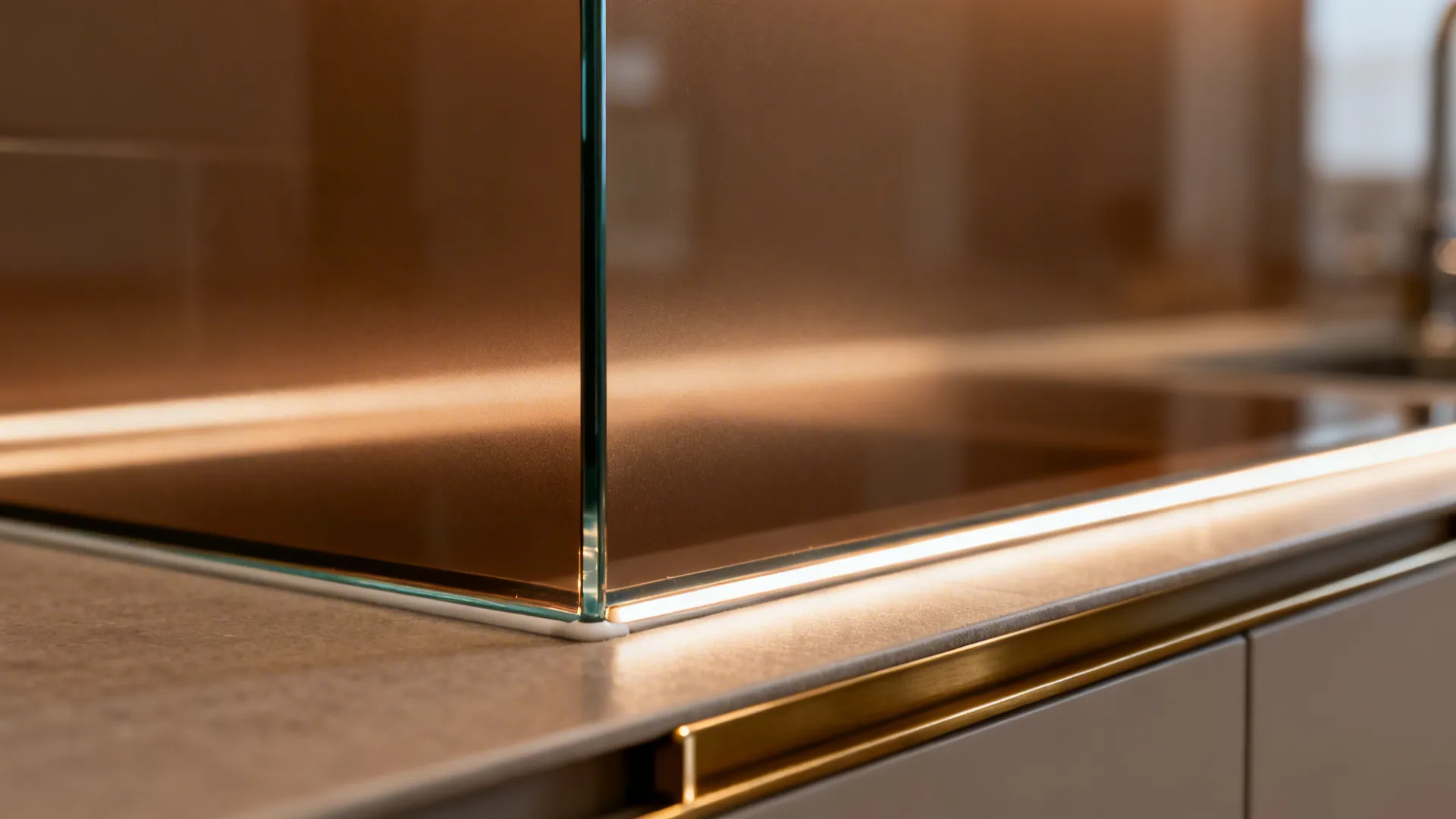 Reflective Backsplash as Light Sculpture