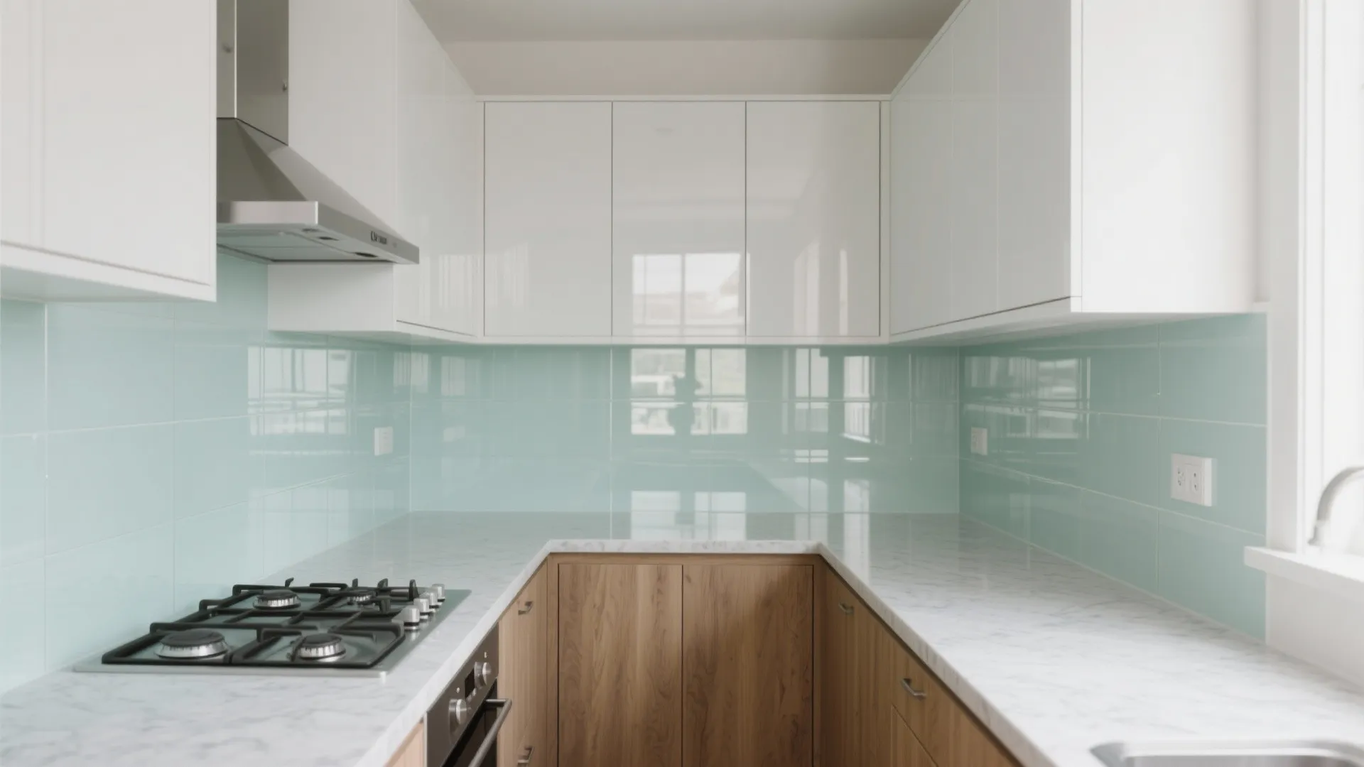 Glass Backsplash for Light and Depth