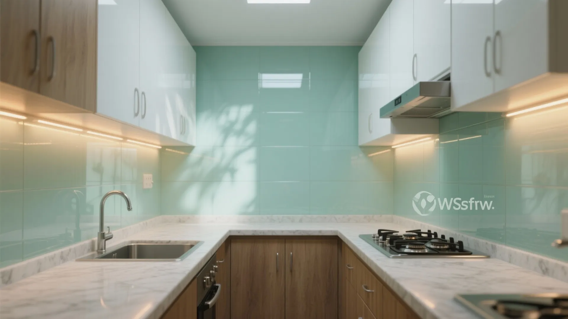 Glass Backsplash for Light and Depth