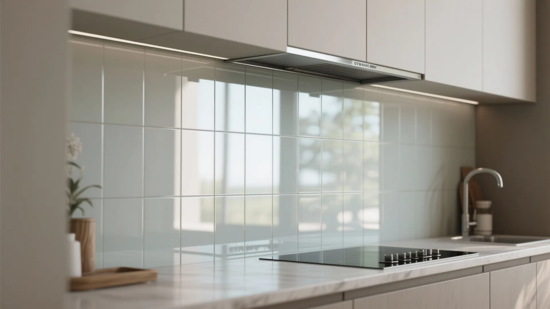 2. Glass Backsplash for Transparency