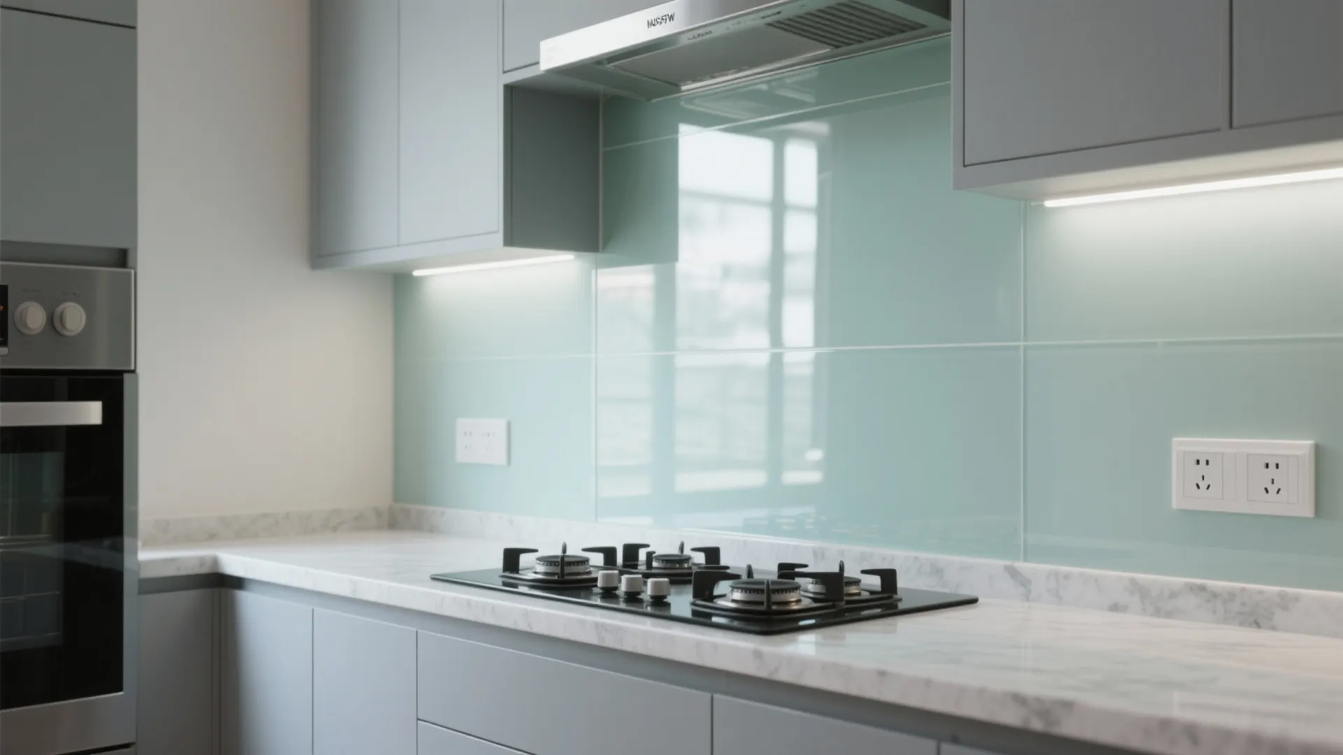 Glass Backsplash for Airy, Easy-to-Clean Style