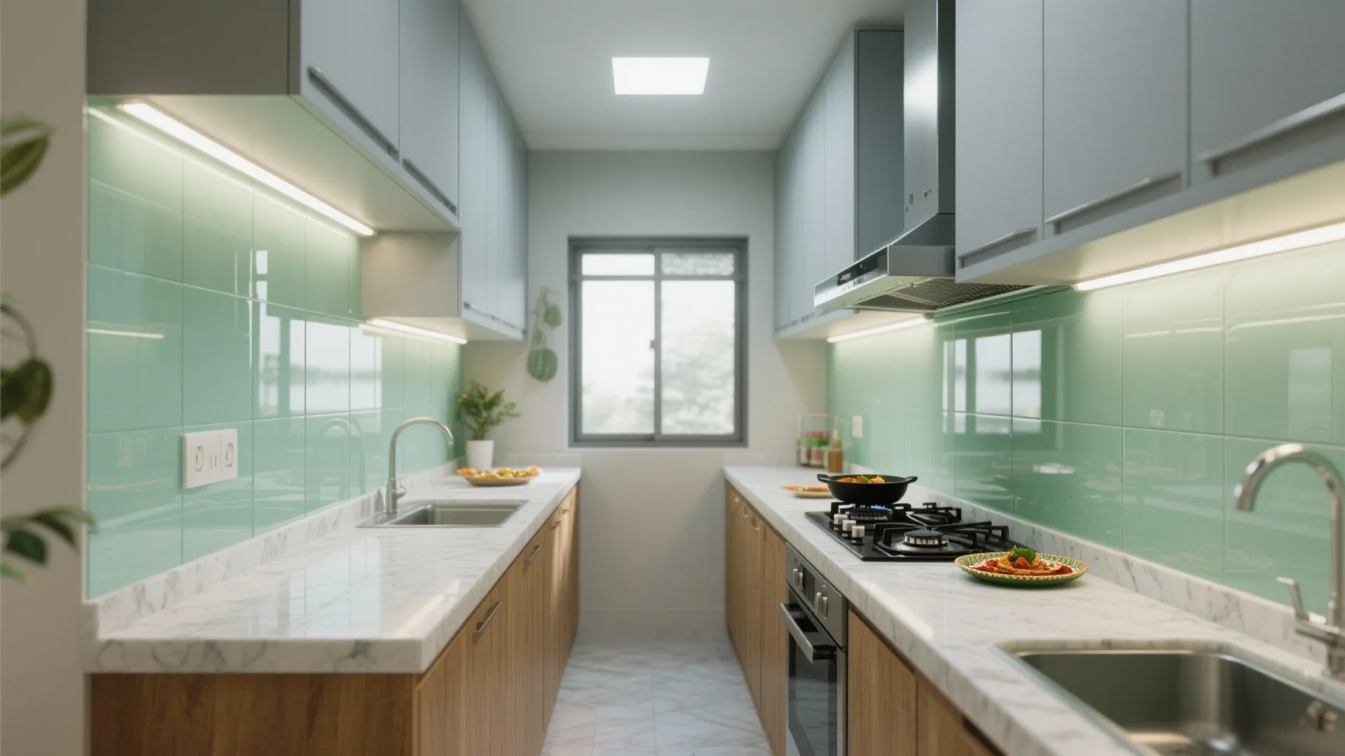 Glass Backsplash for Light and Easy Cleaning