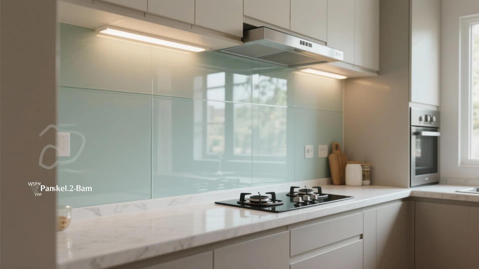 Glass Backsplash for Airy Light and Easy Maintenance