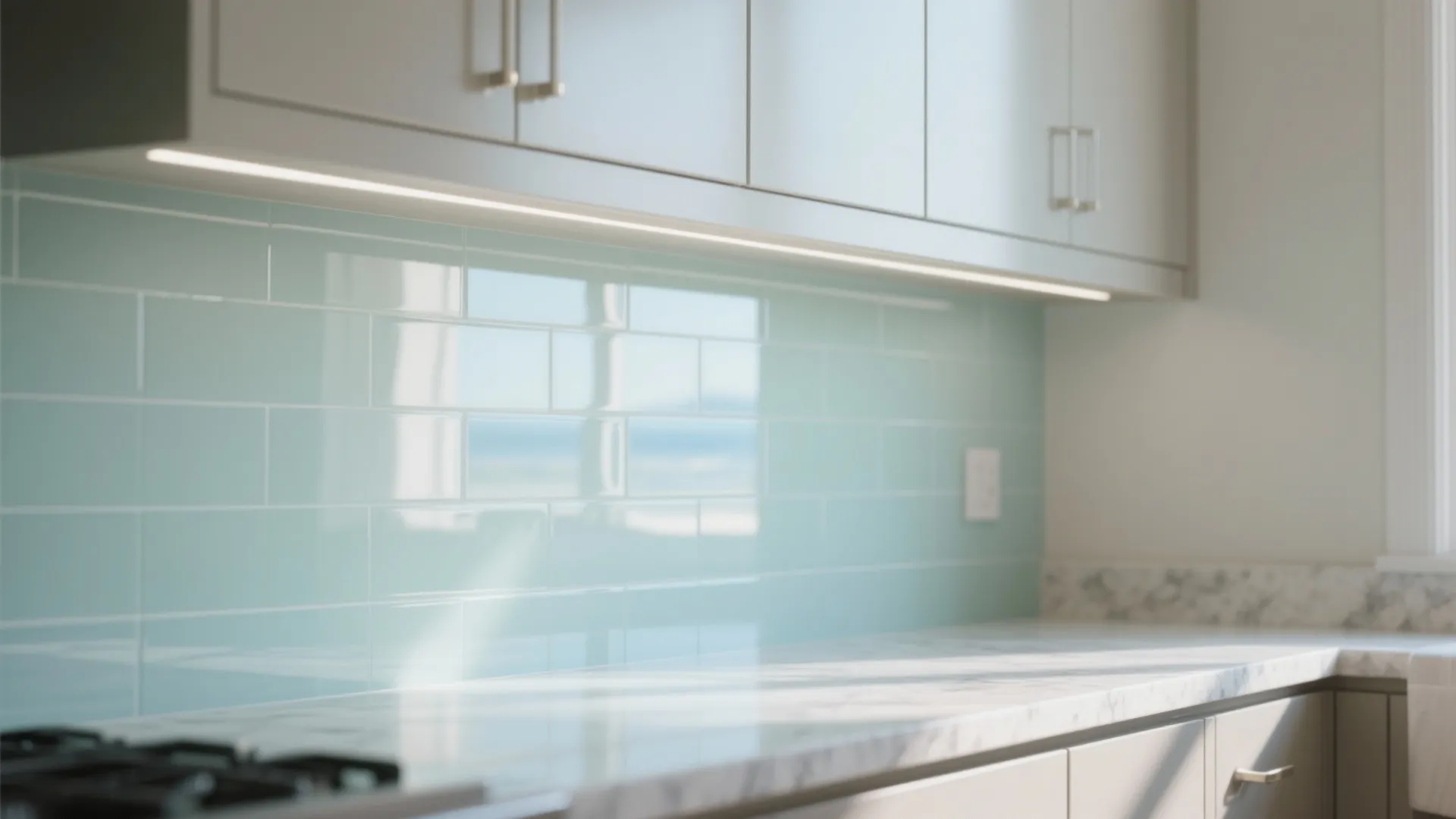 Light Bounces Better: Glass Backsplash and Glossy Surfaces