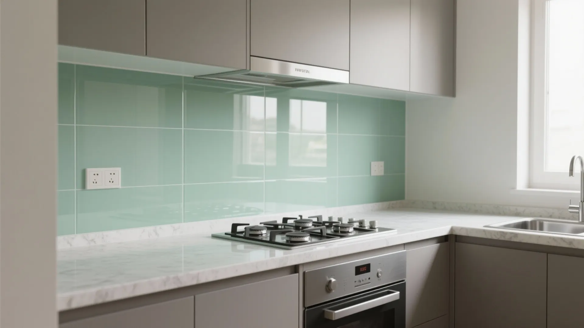 Glass Backsplash for Light and Easy Cleaning