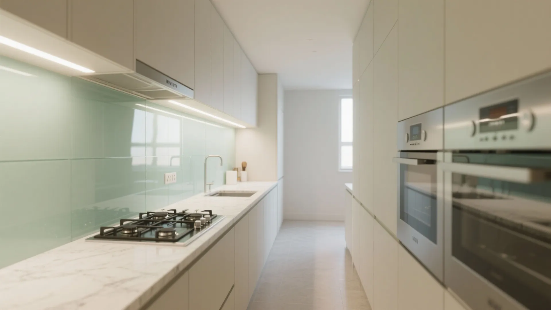 Glass Backsplash for Light and Depth