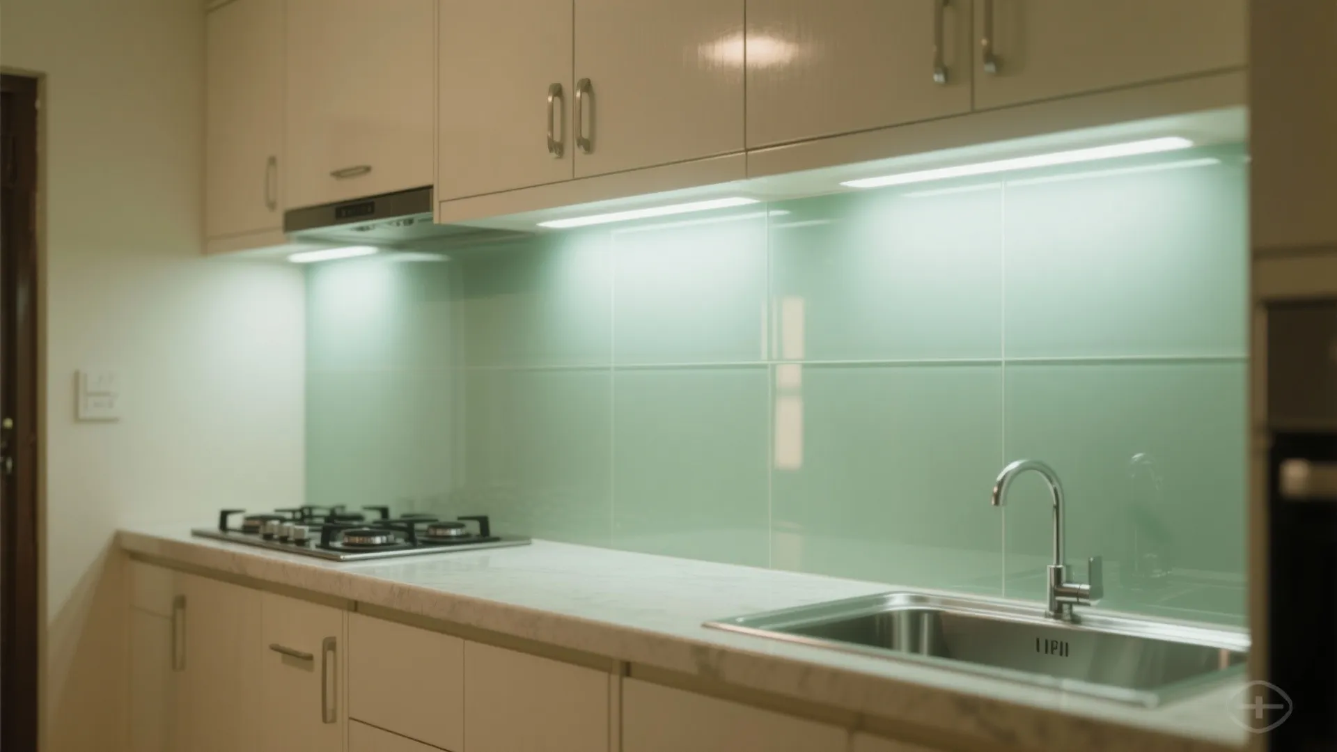 Glass Backsplash for Light and Depth