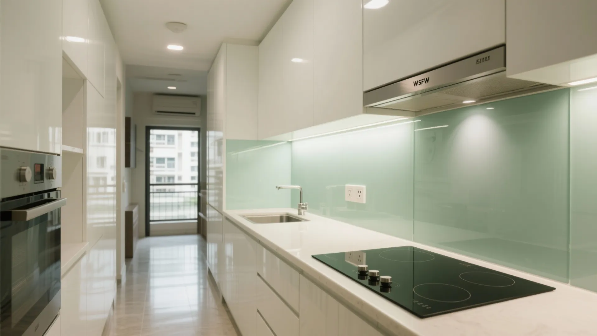 Glass Backsplash for Light and Easy Cleaning