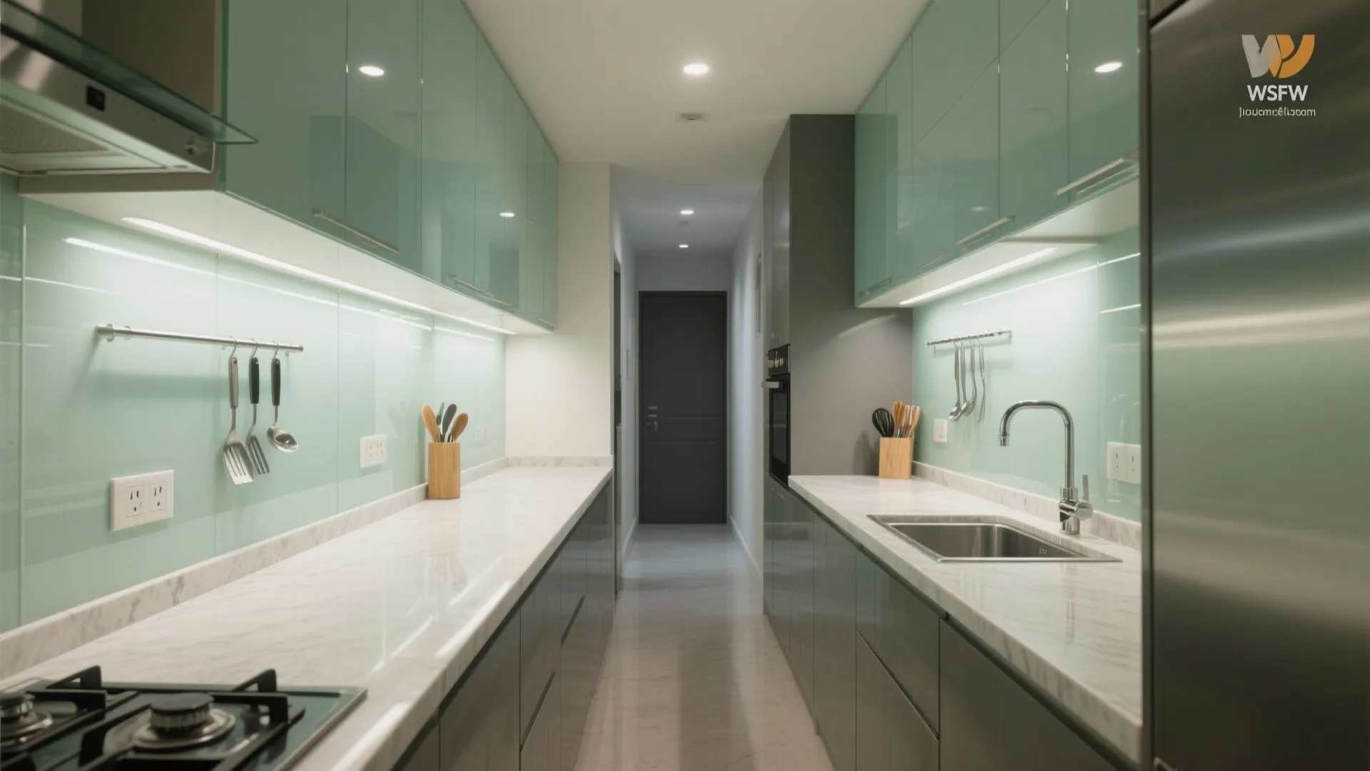 Glass Backsplash for Light and Depth