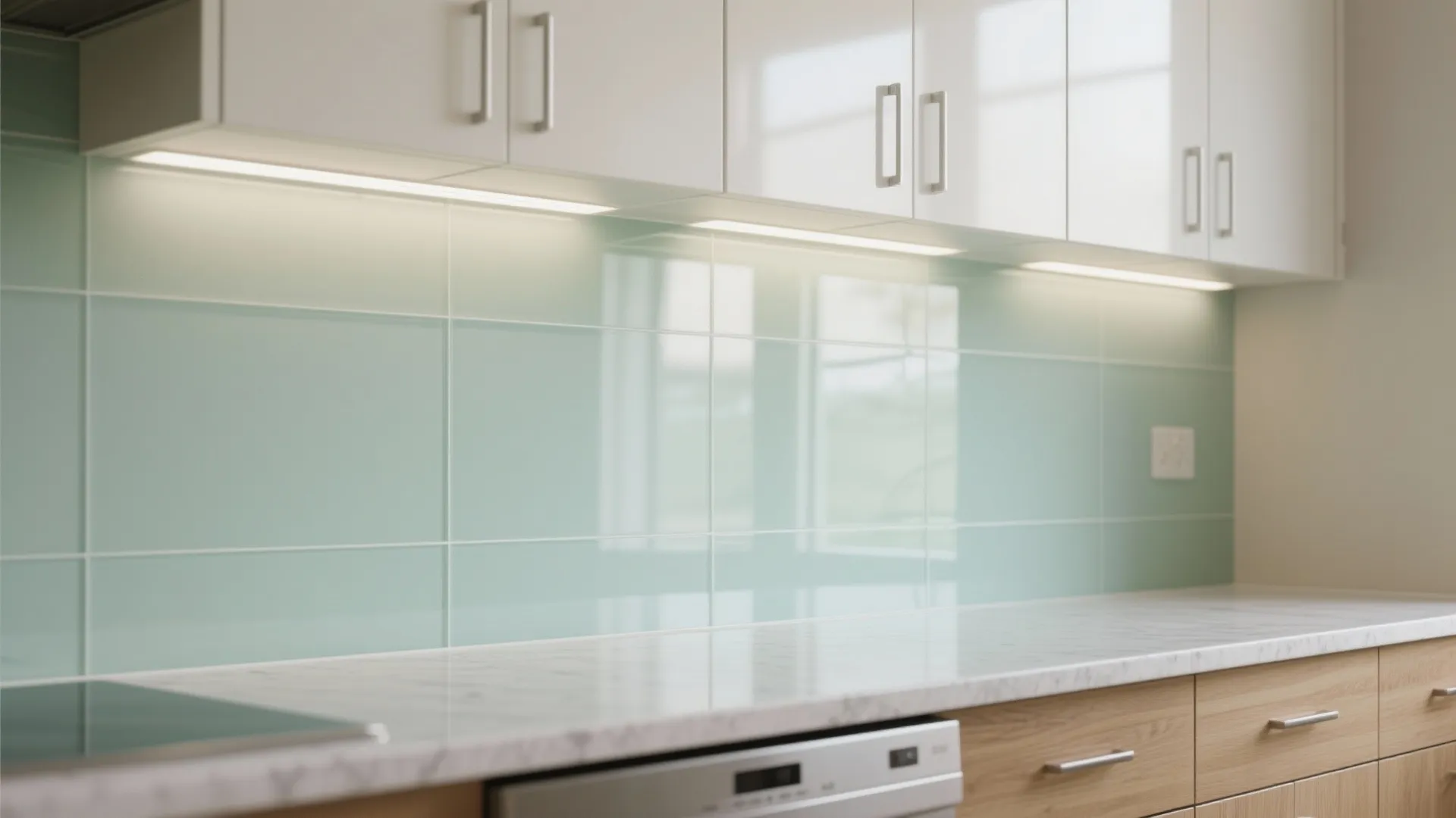 Glass Backsplash for Light and Hygiene