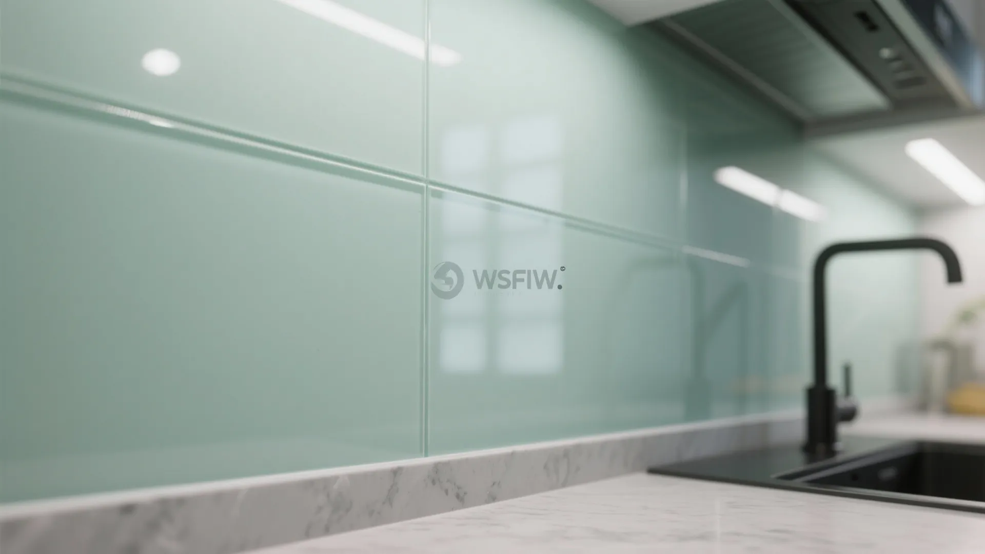 The airy look of a glass backsplash