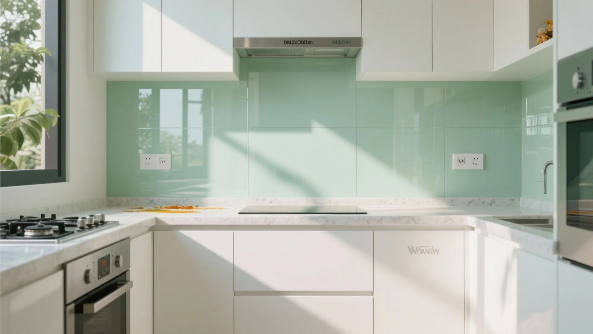 Glass Backsplash for Light and Easy Cleaning