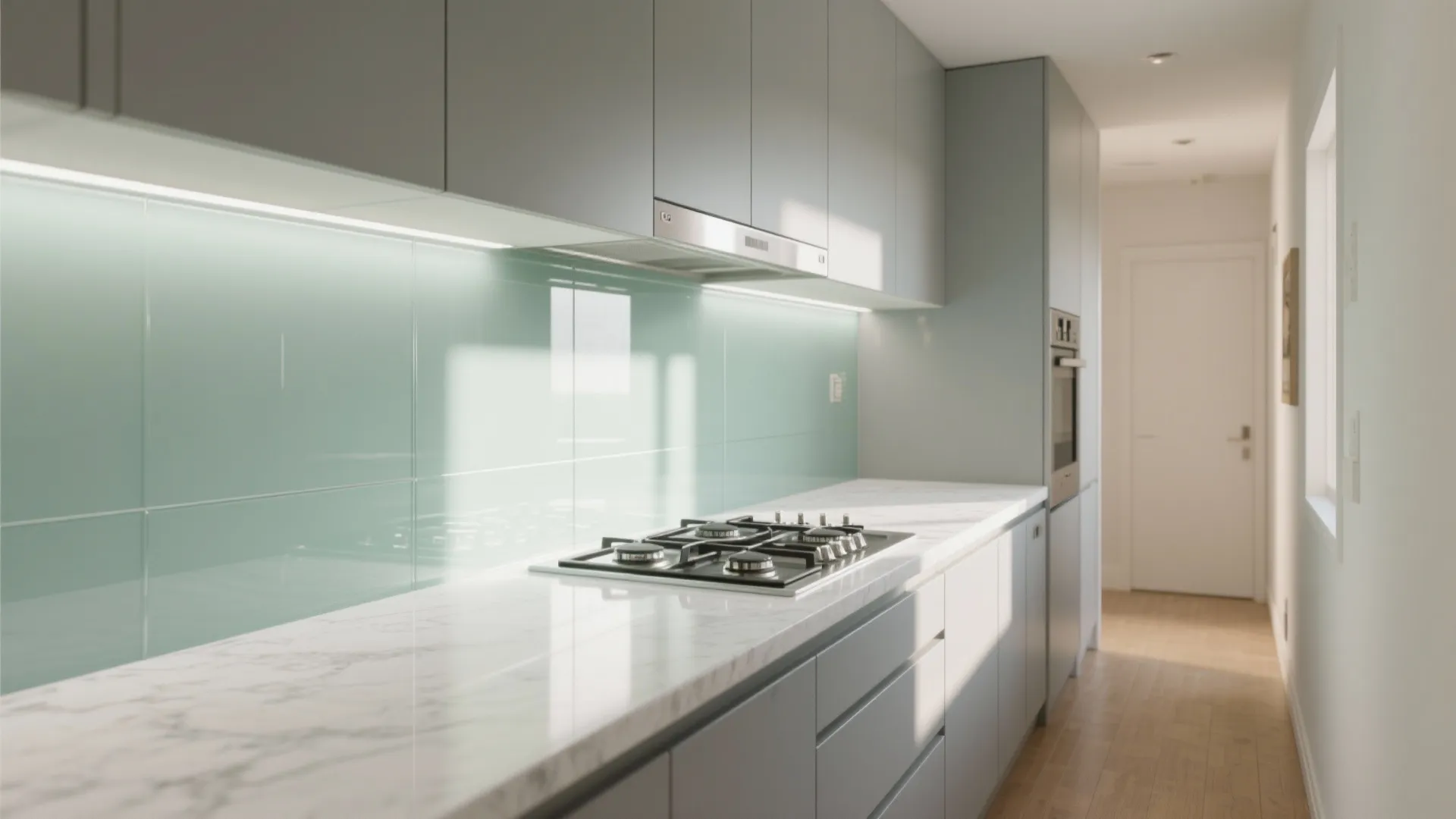 Glass Backsplash for Light and Depth