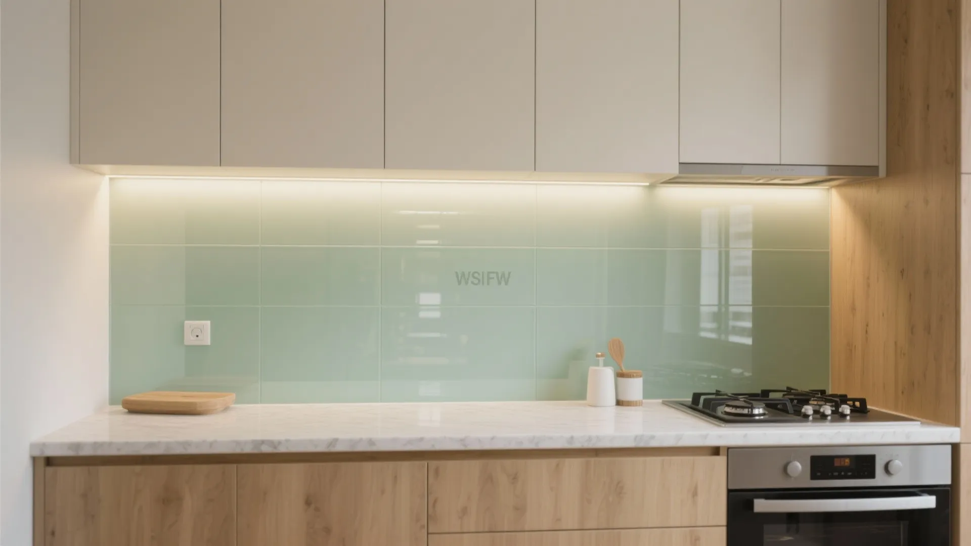 Glass Backsplash for Light and Depth