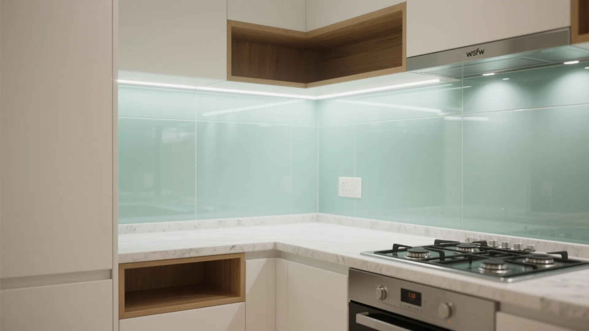 Glass Backsplash for Light and Depth