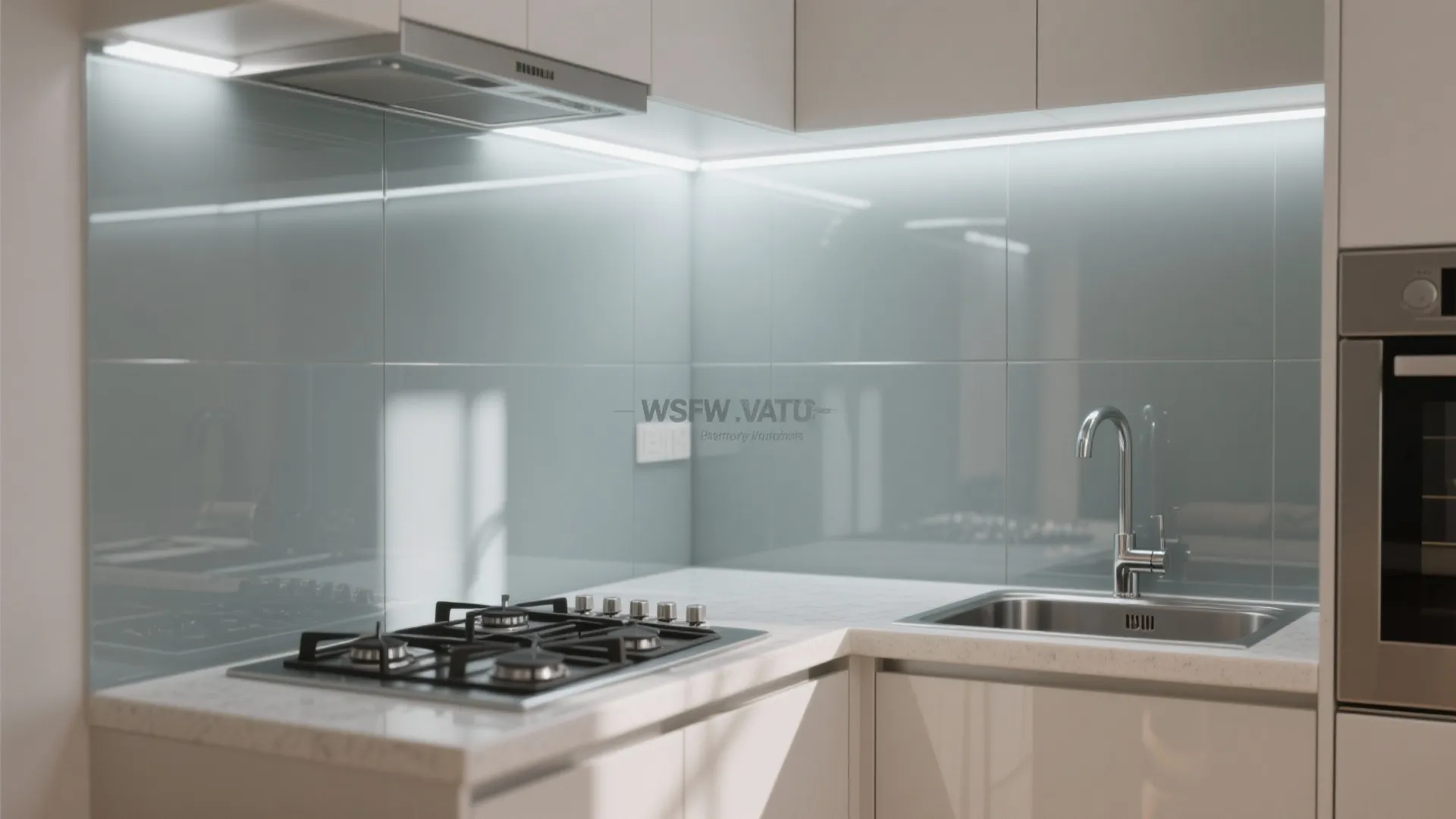 Glass Backsplash Wall: Light, Depth, and Easy Clean