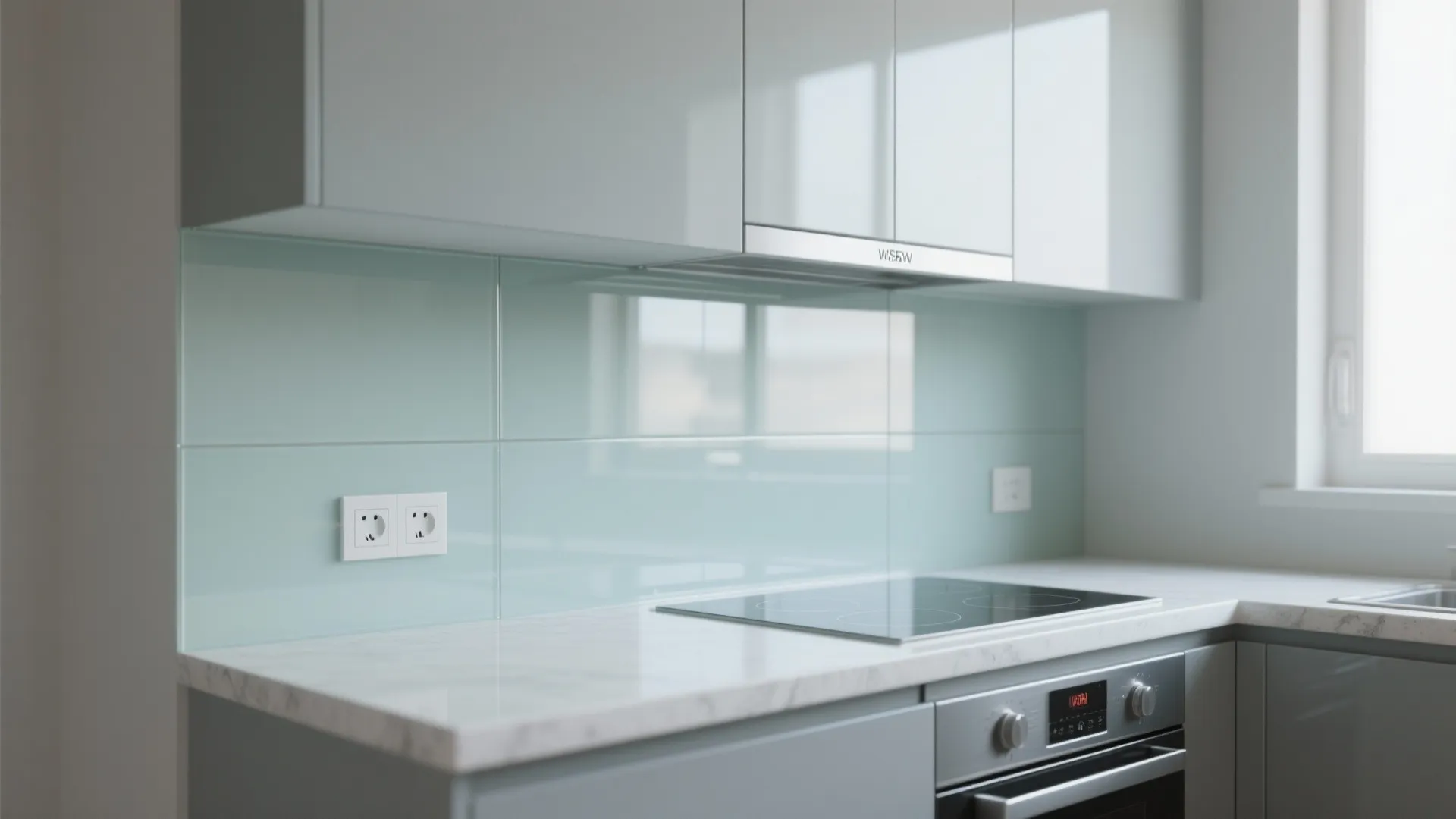 Glass Backsplash for Light and Depth