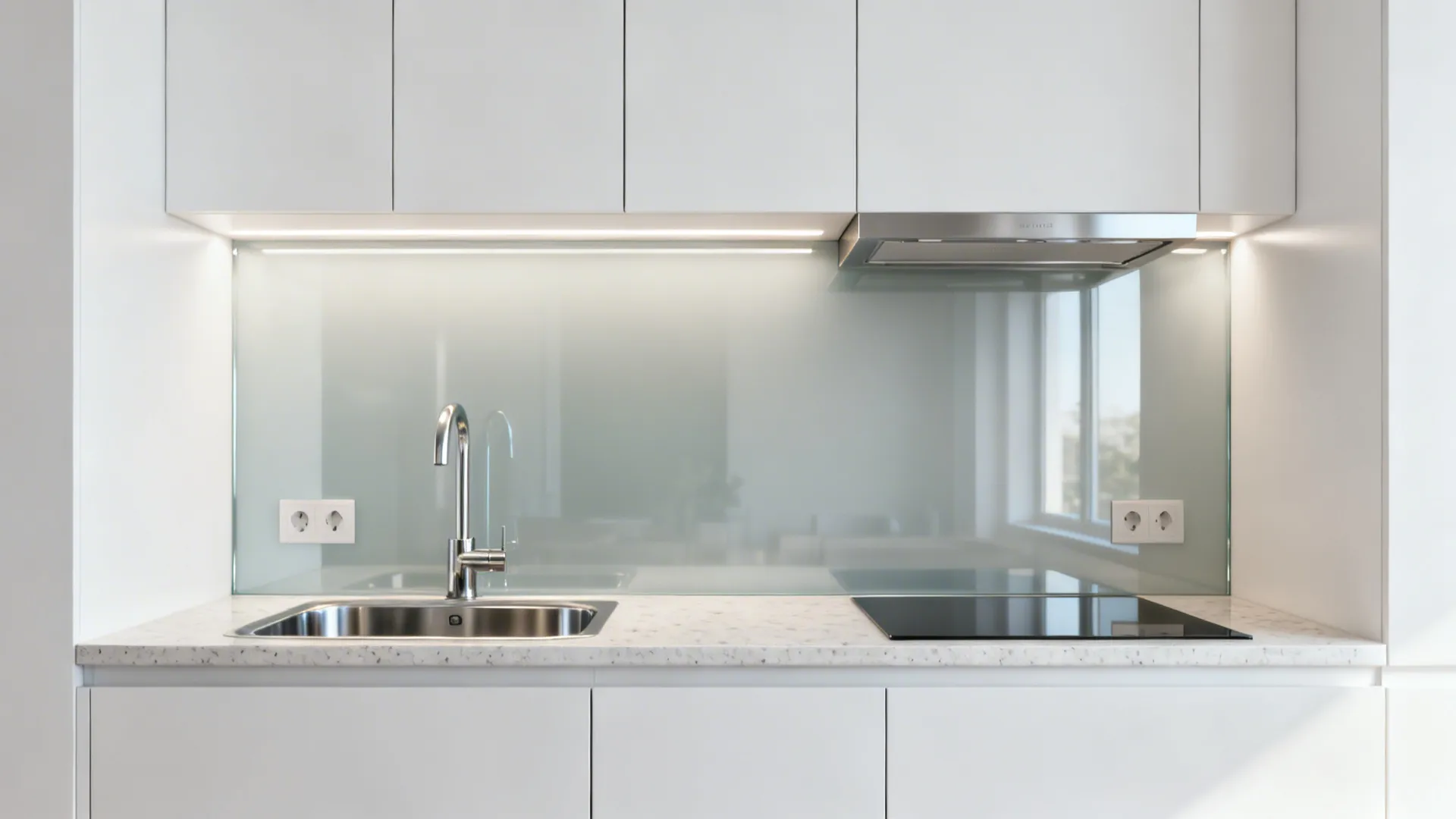 Glass Backsplash for Light and Depth
