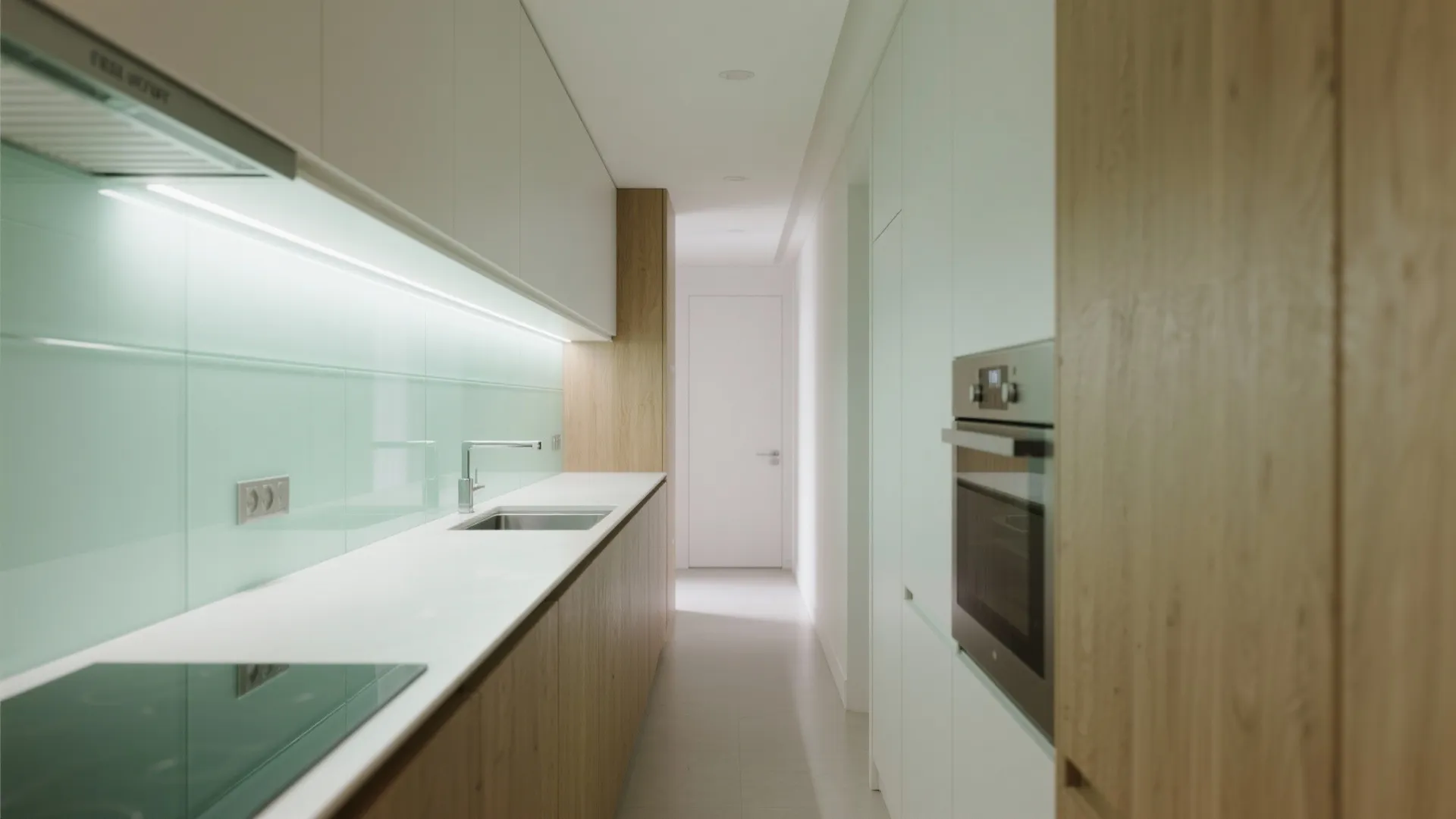 Glass Backsplash Light Wash